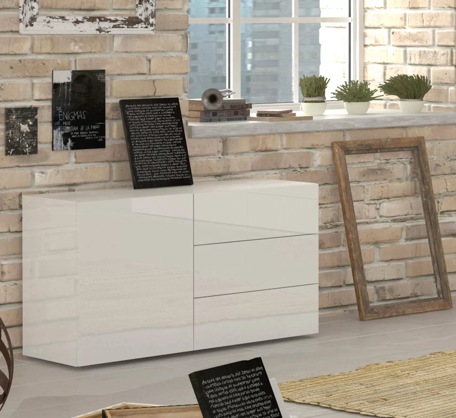 Dmora Credenze<Credenza Benvenuta, cm 110x40h35,