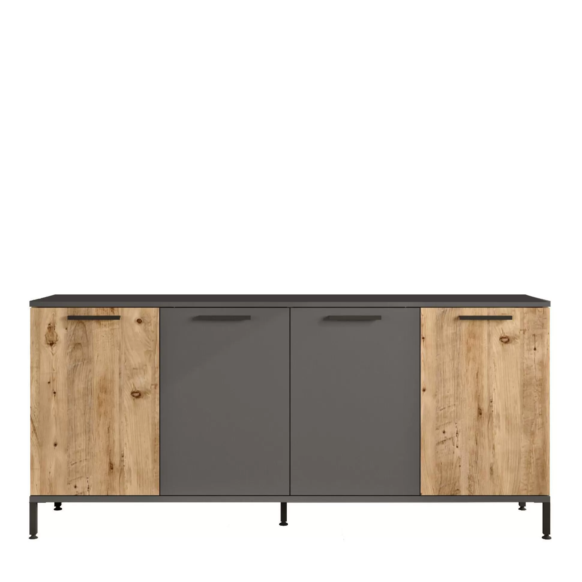 Dmora Credenze<Credenza Bratislava, 160x40 h72 cm, Quercia e Antracite