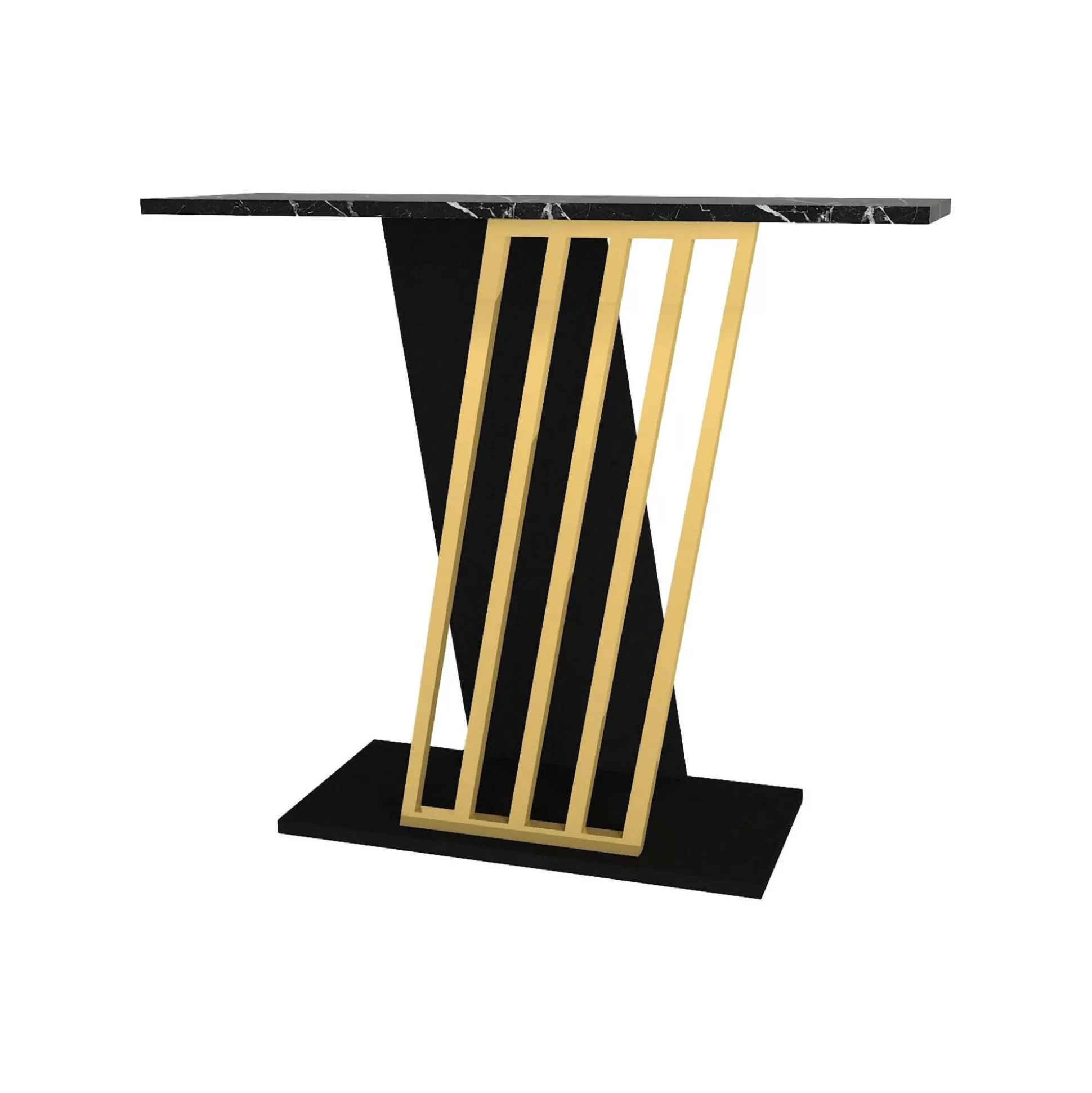 Dmora Credenze<Credenza Cempaka, 90x30 h77 cm, Nero e Oro