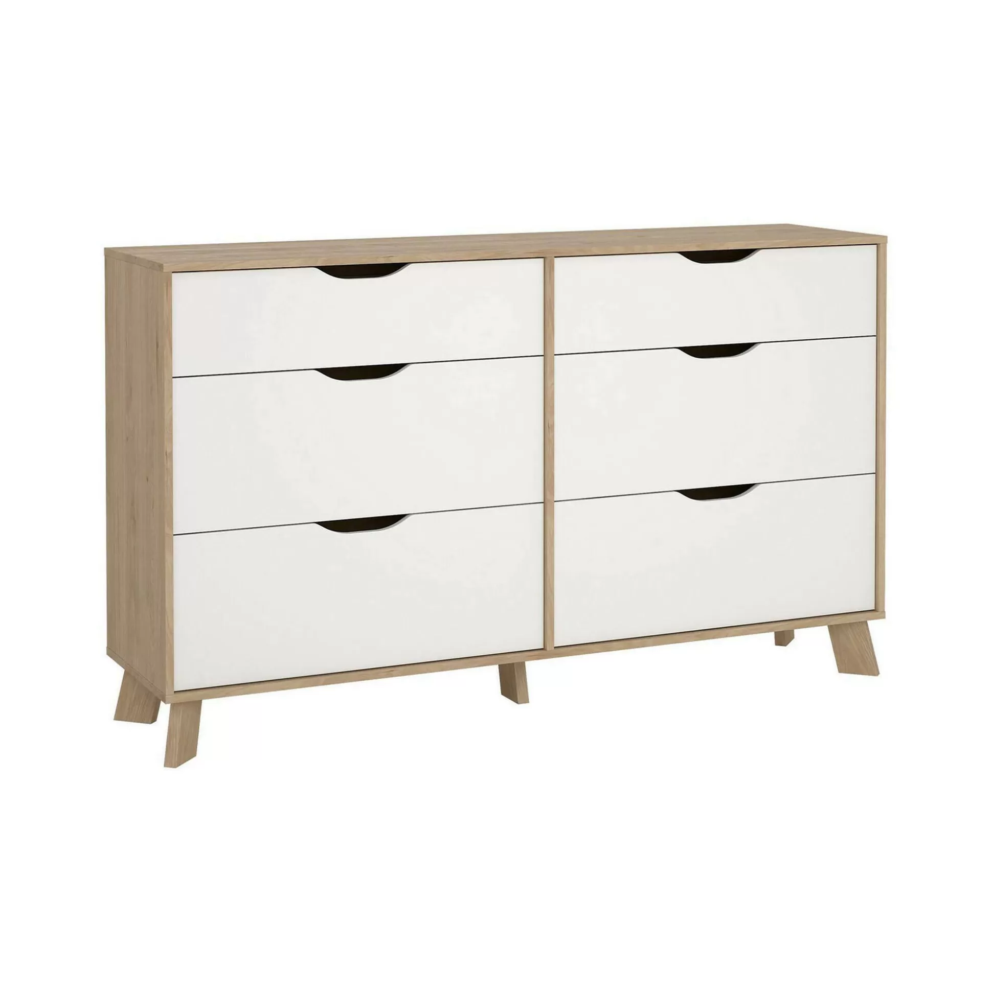 Dmora Credenze<Credenza Chito, 40x156 h92 cm, Rovere e Bianco