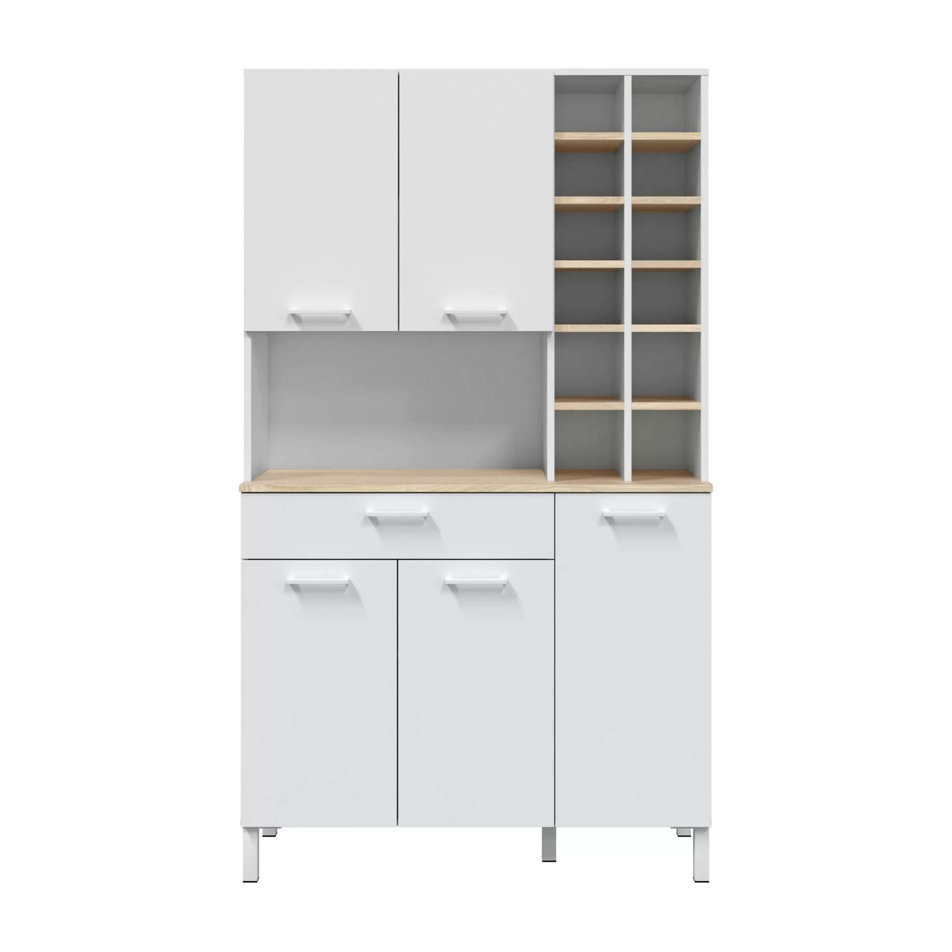 Dmora Credenze<Credenza Dgobb, 108x40h186 cm, Rovere e Bianco