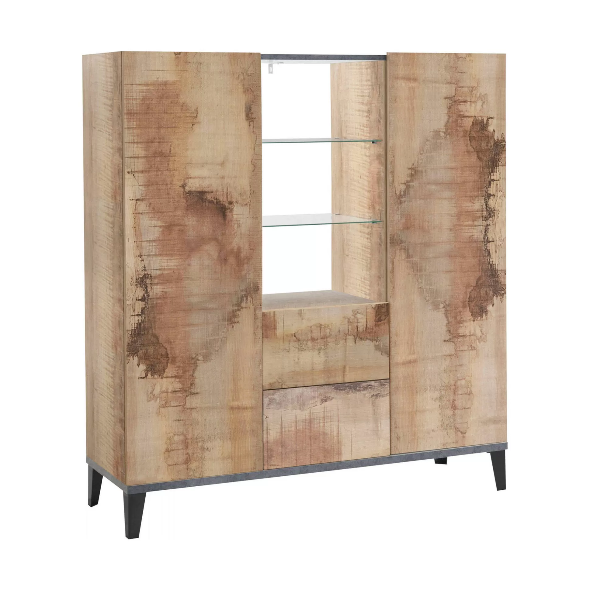 Dmora Credenze<Credenza Dla, cm 120x40h133, Ardesia e Acero