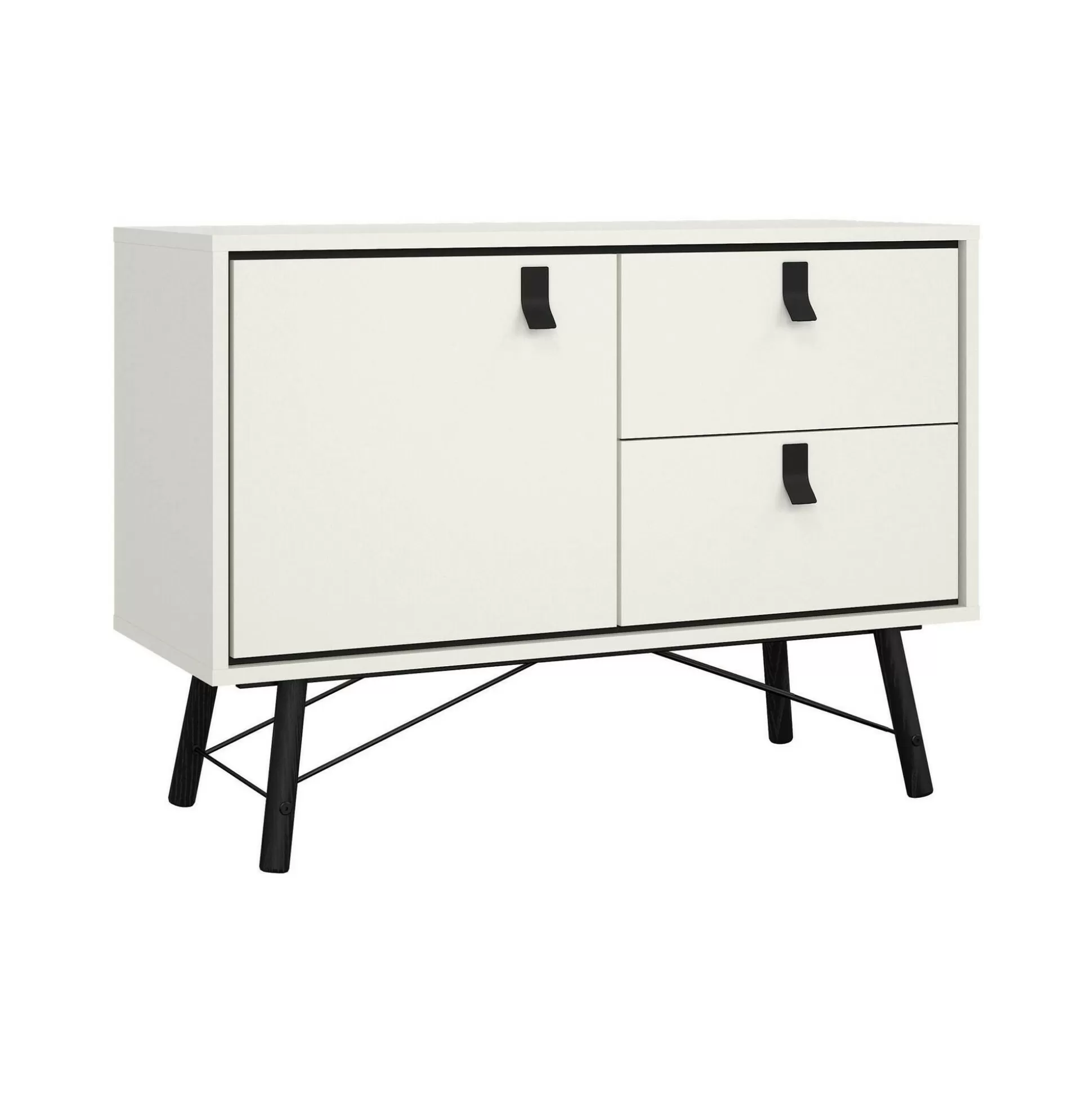 Dmora Credenze<Credenza Dsalvad, 40x102 h72 cm, Bianco e Nero