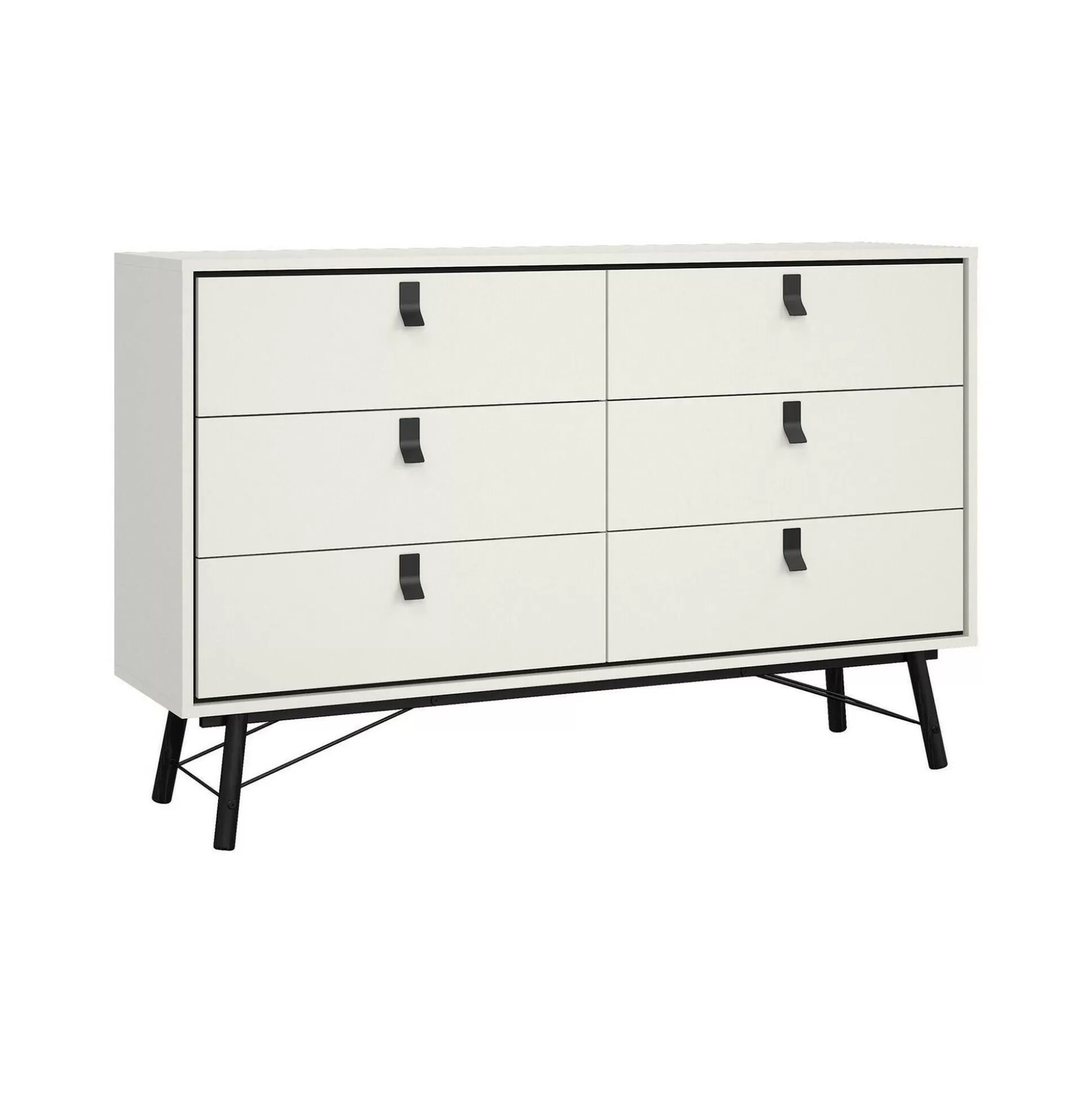 Dmora Credenze<Credenza Dsalvett, 40x150 h95 cm, Bianco e Nero