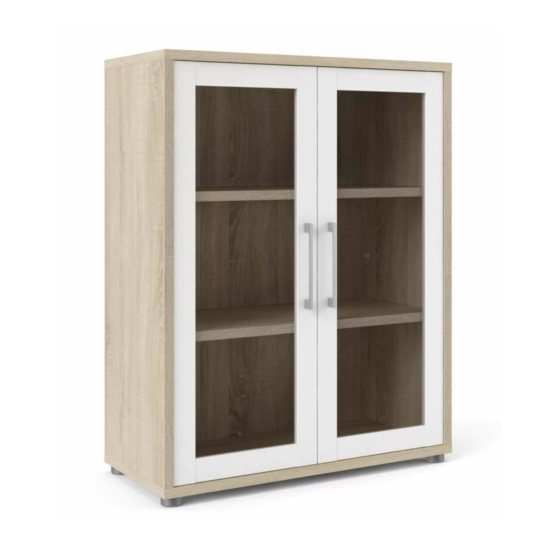 Dmora Credenze<Credenza Dsupryah, 89x40 h113 cm, Quercia e Bianco
