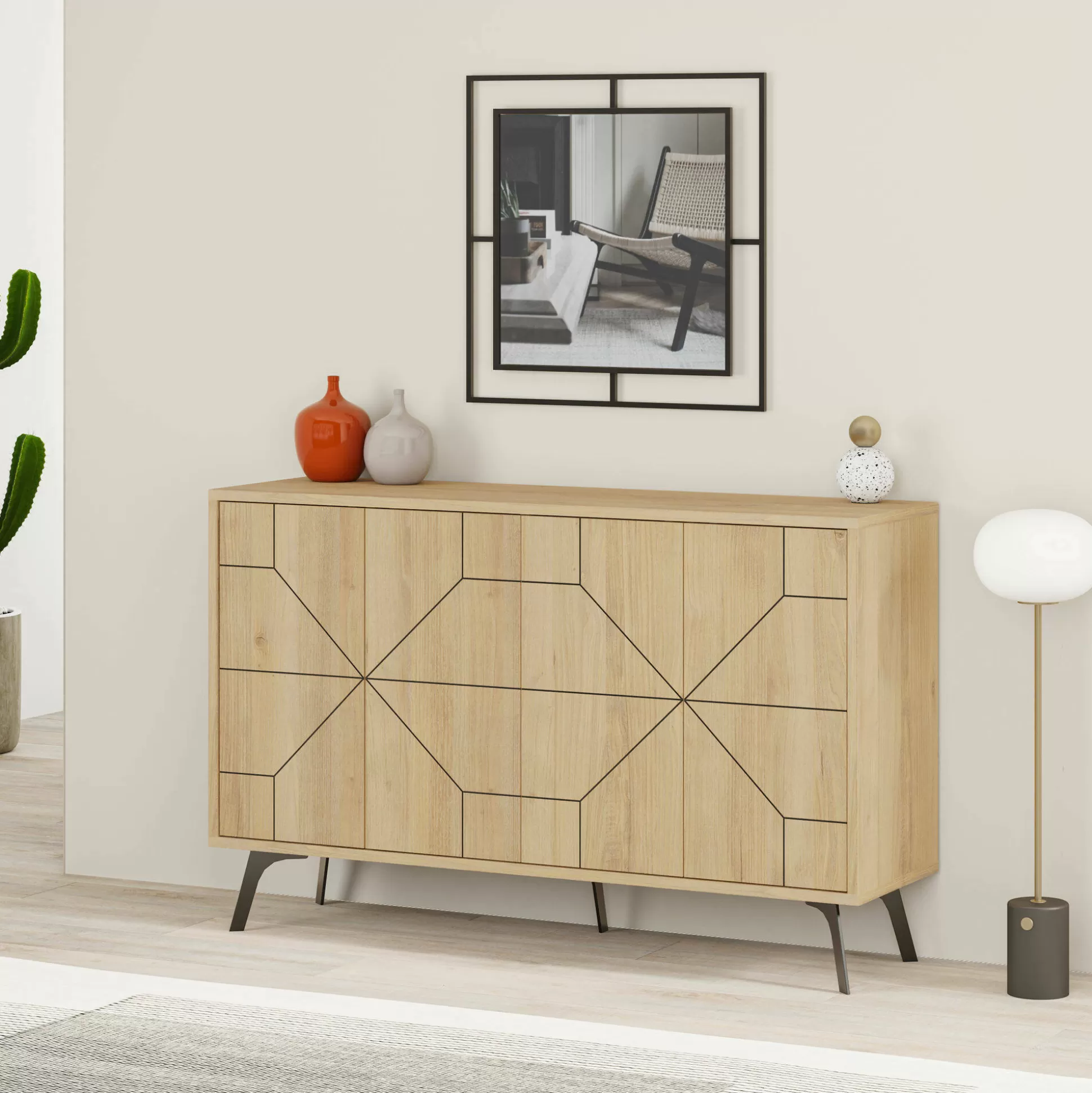 Dmora Credenze<Credenza Earl, 123x35 h62 cm,