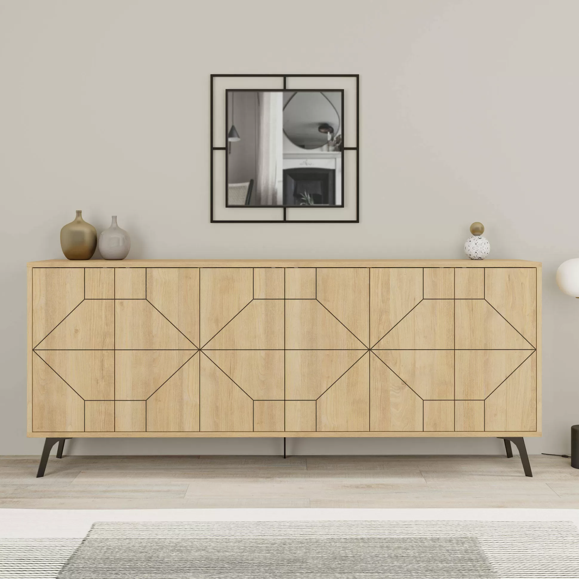 Dmora Credenze<Credenza Earl, 184x35 h77 cm,