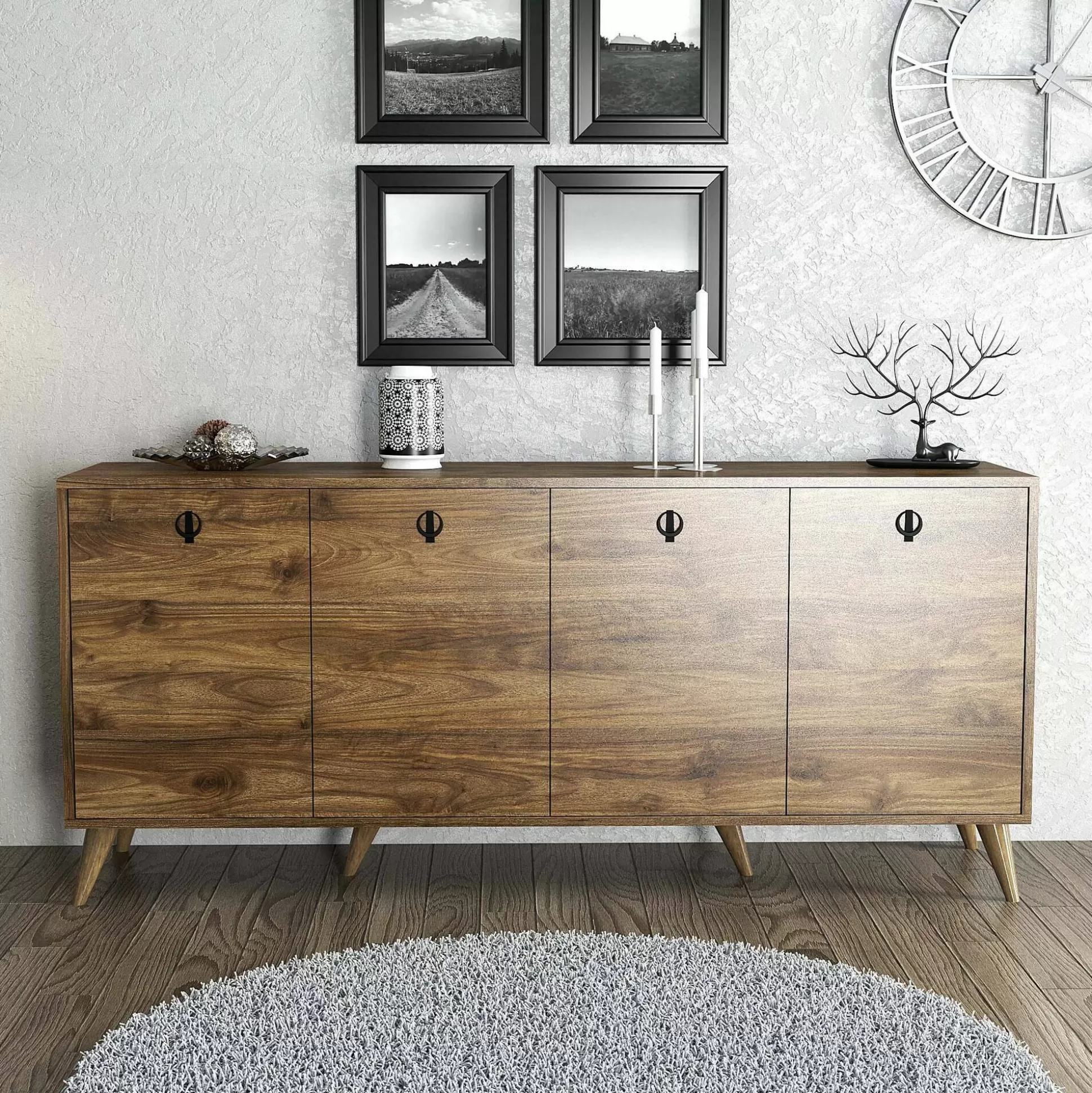 Dmora Credenze<Credenza Ernie, 180x45 h80 cm,