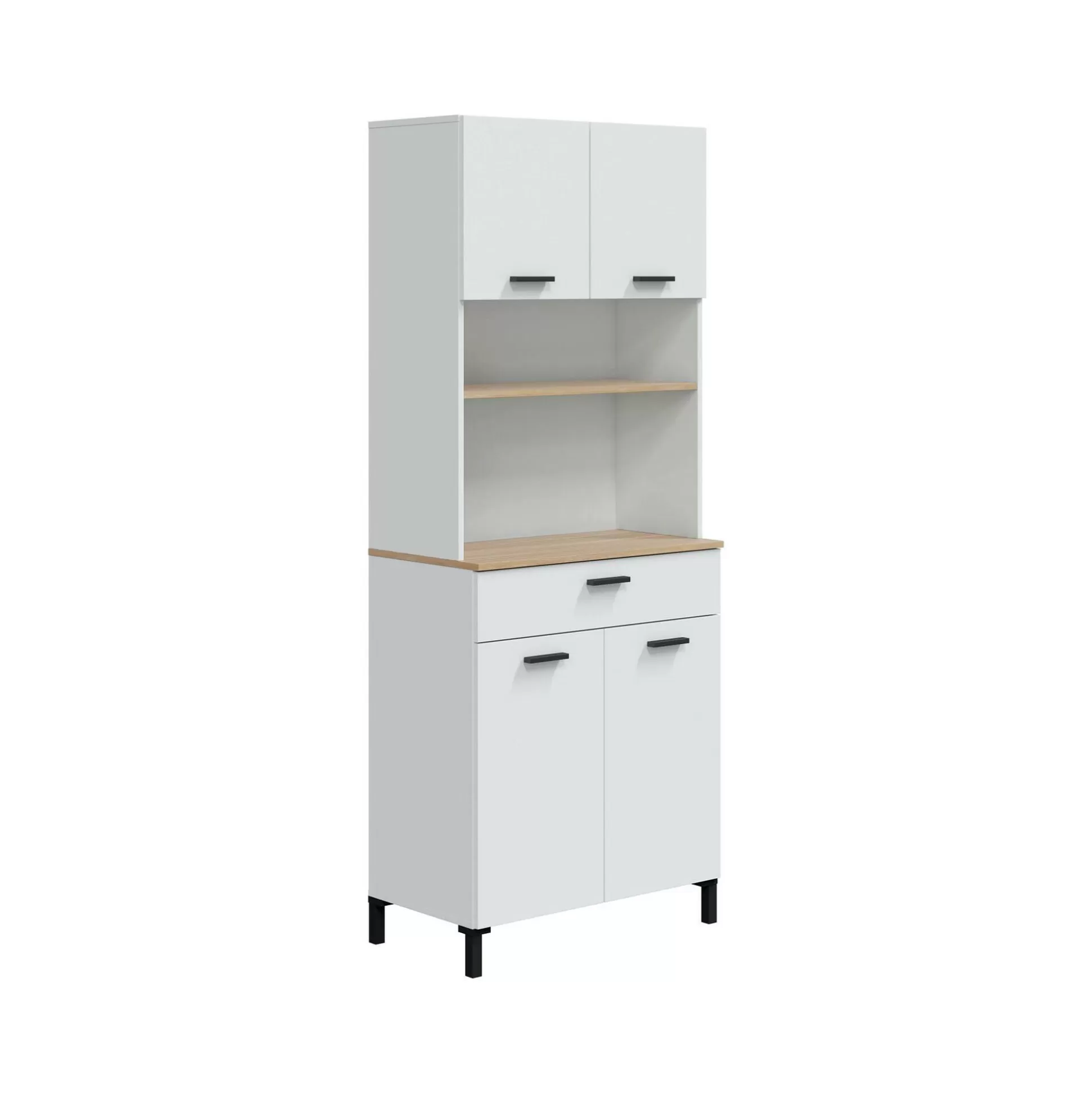 Dmora Credenze<Credenza Florent, 72x40 h185 cm, Bianco e Rovere