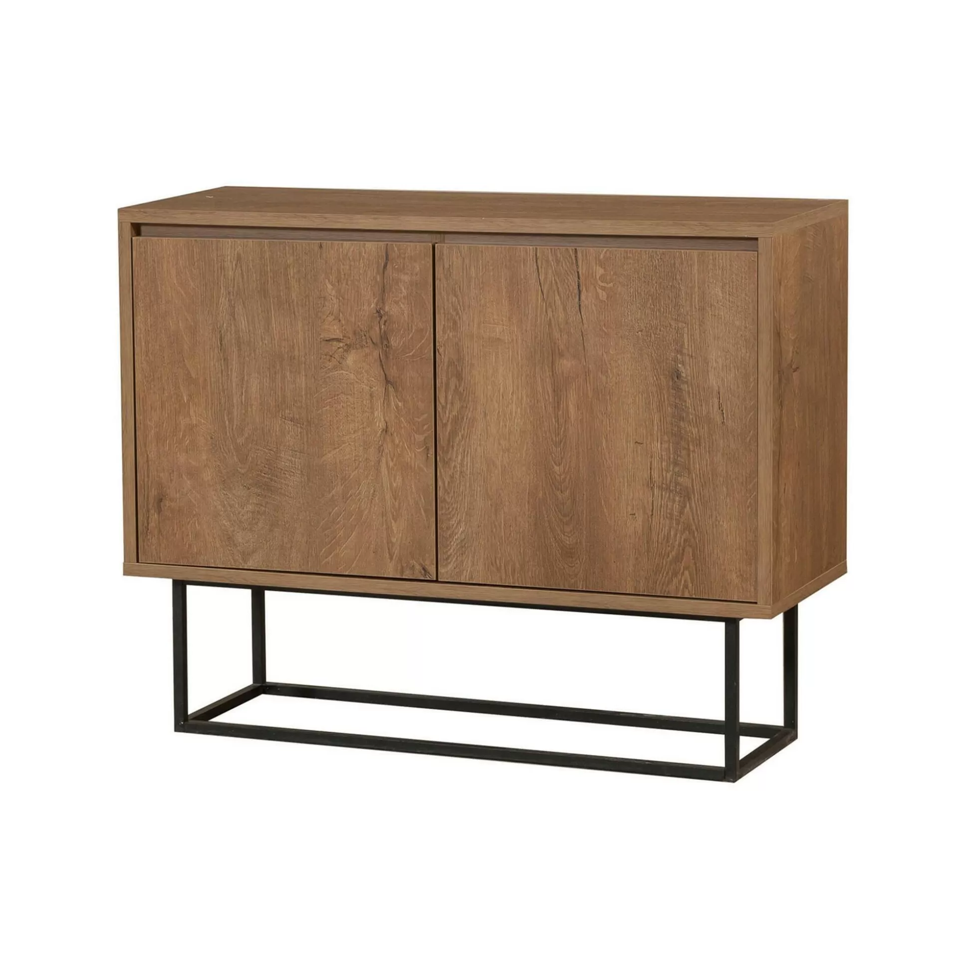 Dmora Credenze<Credenza Indiano, 90x36h72 cm, Noce e Nero