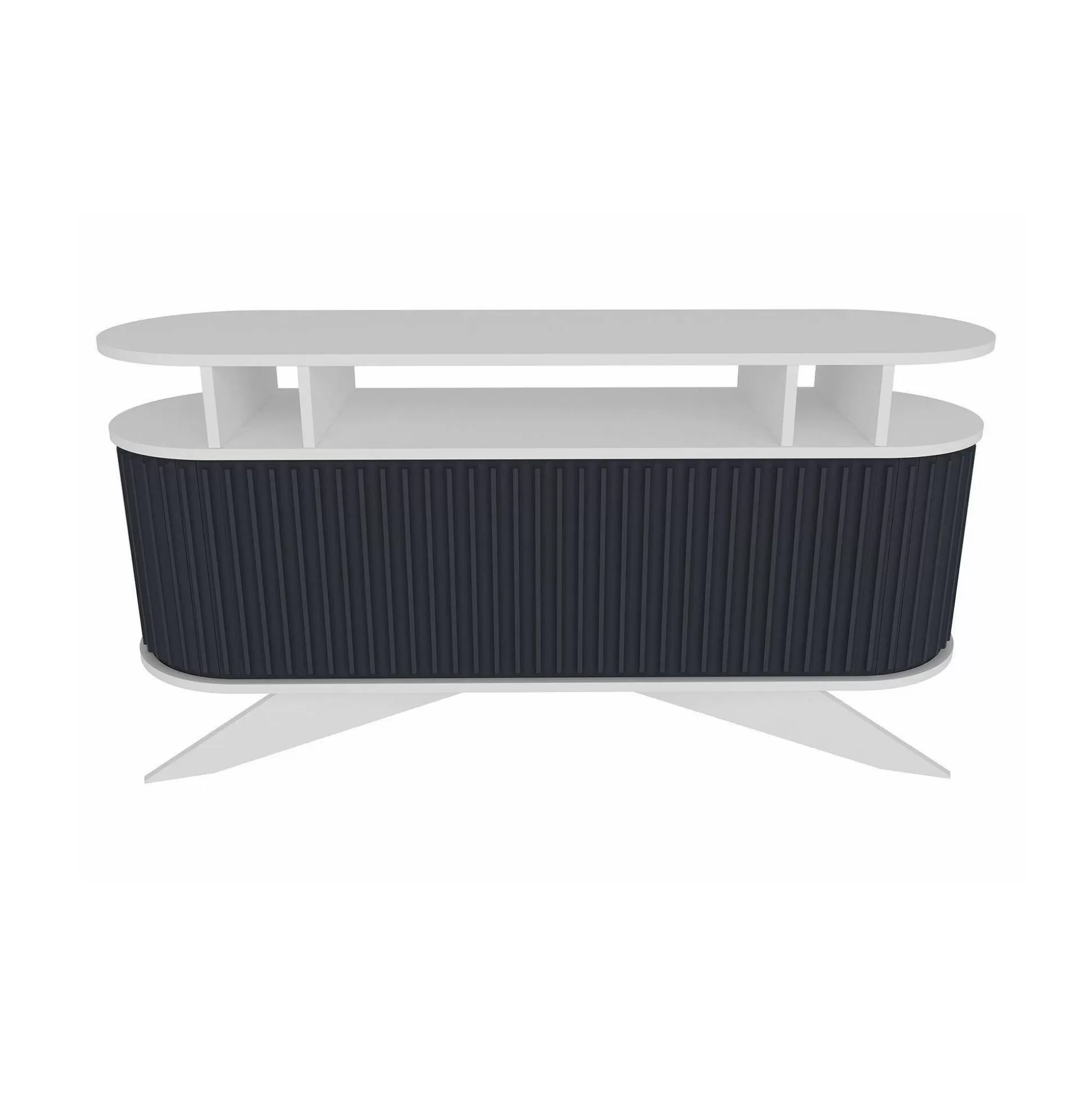 Dmora Credenze<Credenza Joy, 150x43h75 cm, Bianco e Antracite
