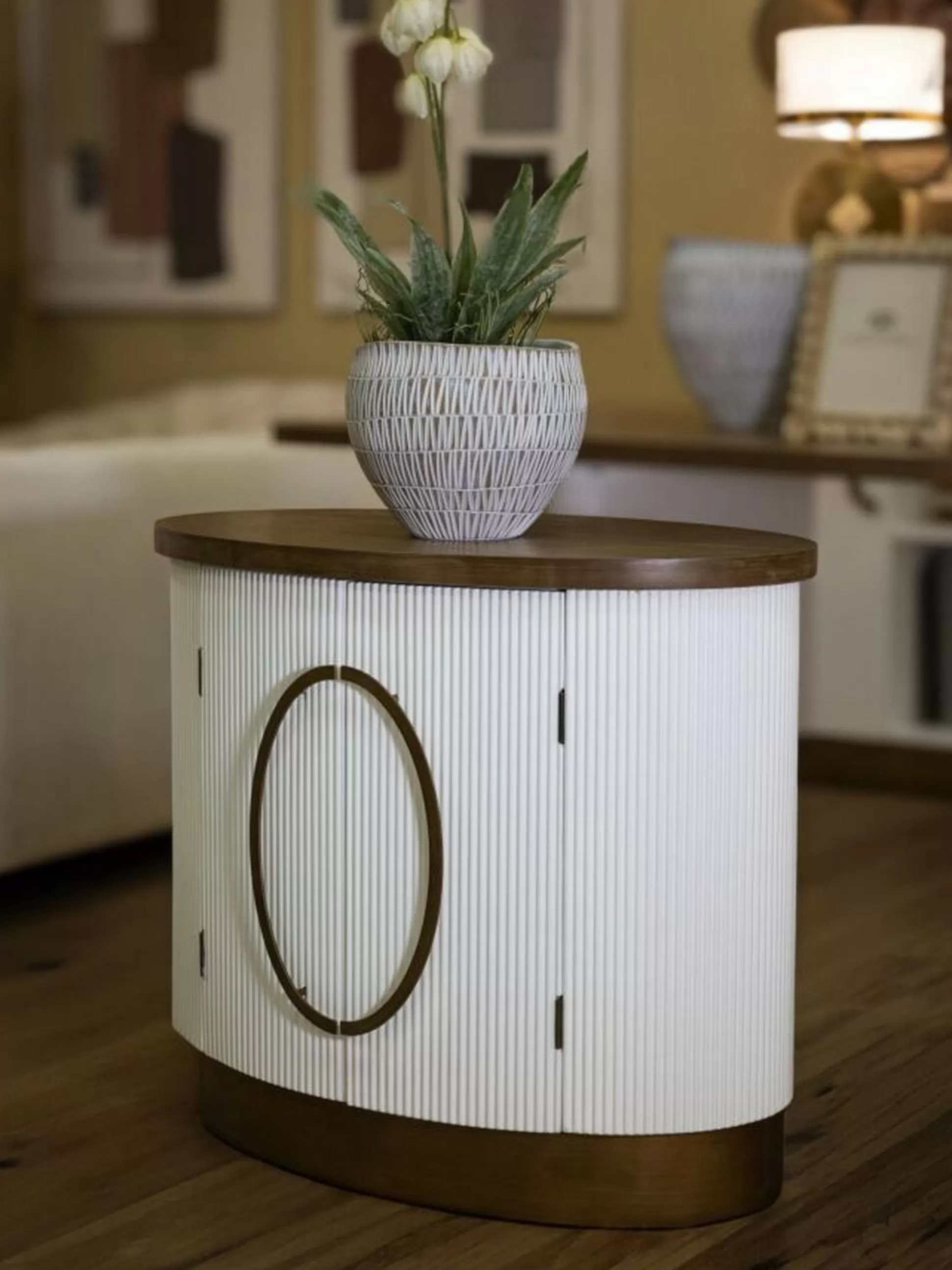 Dmora Credenze<Credenza Kolinsky, 79x48 h67 cm, Bianco e Marrone