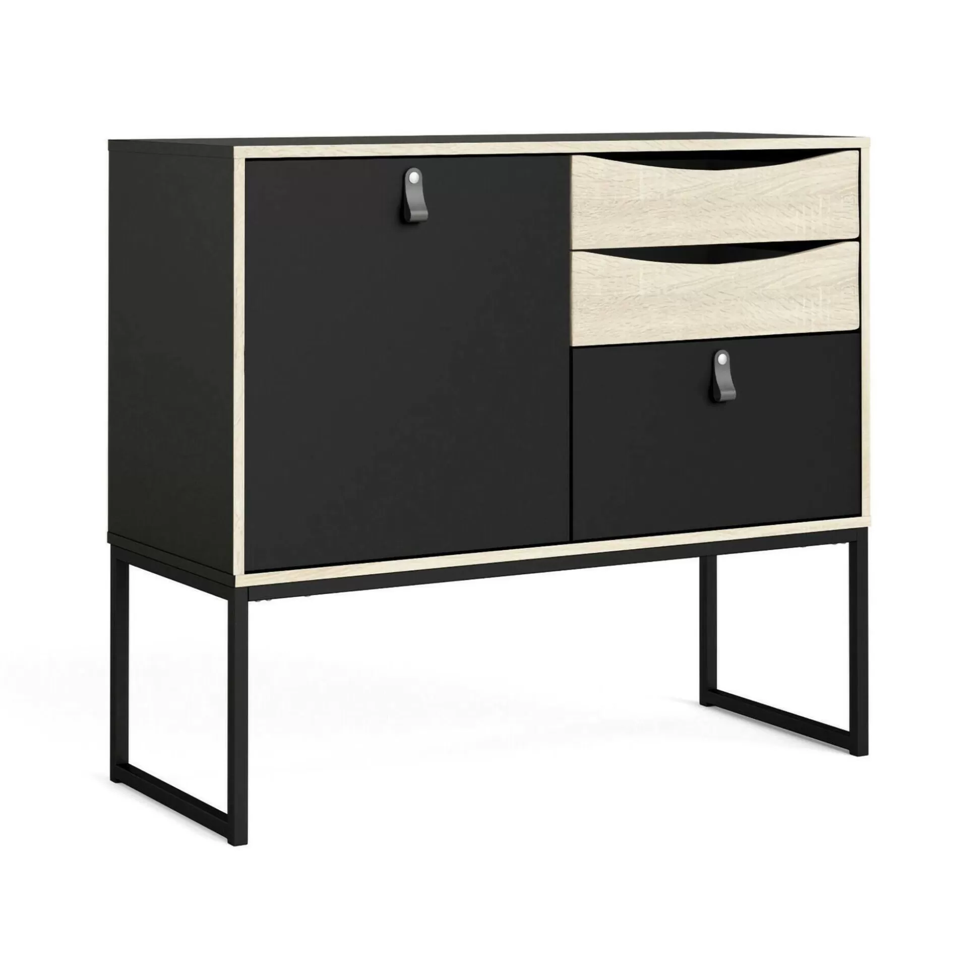 Dmora Credenze<Credenza Molise, 40x99 h87 cm, Nero e Quercia