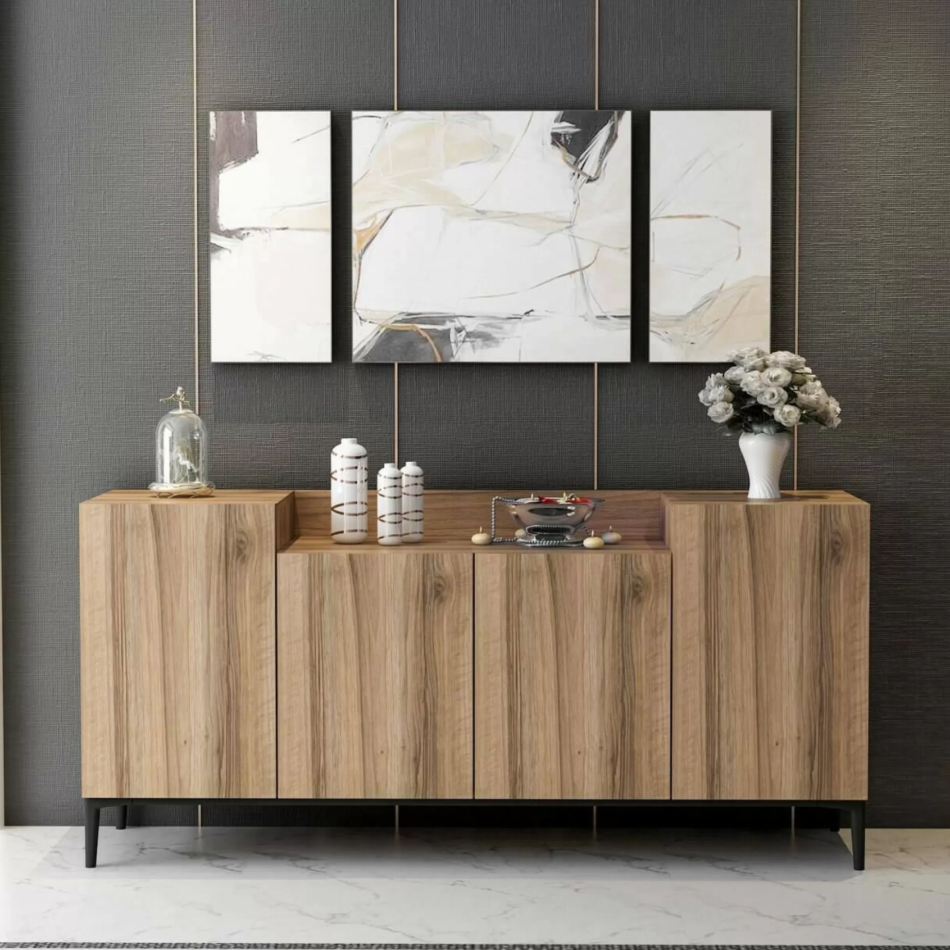 Dmora Credenze<Credenza Picea, 160x42 h75 cm,