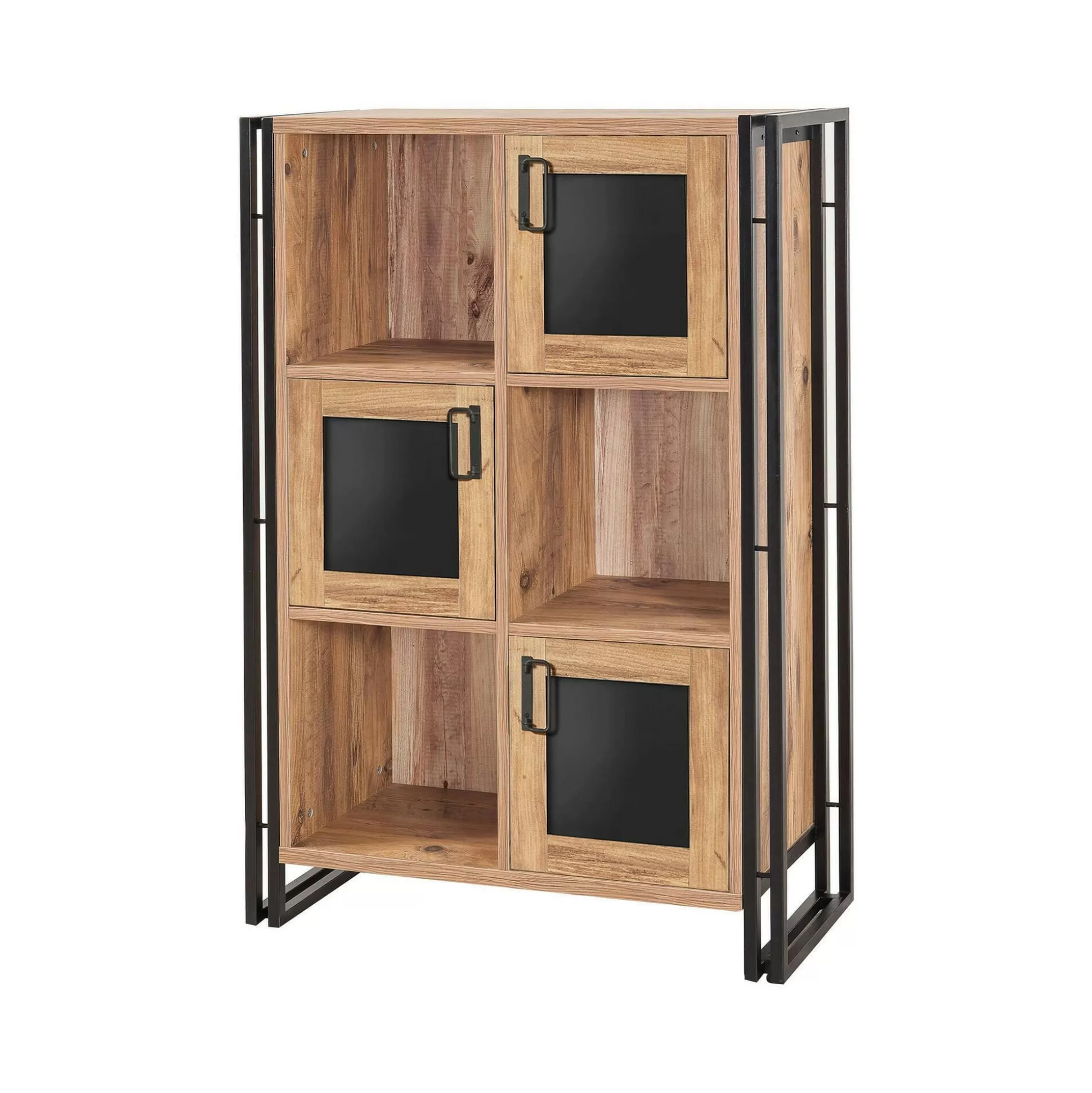 Dmora Credenze<Credenza Telesilla, Quercia e Nero, 89x35h127 cm
