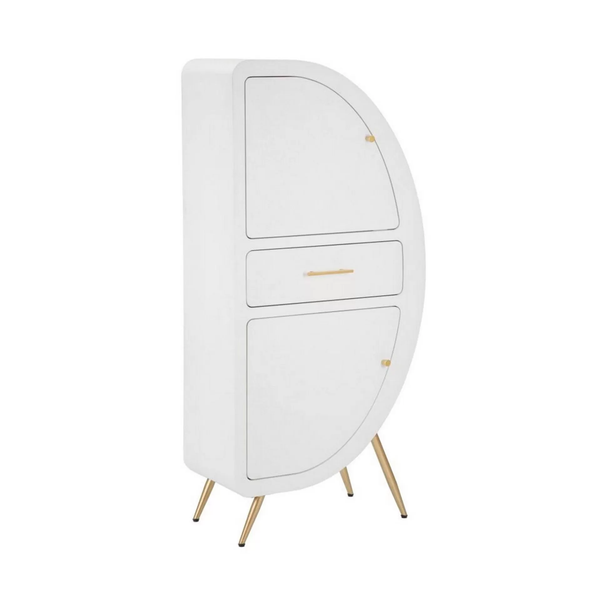 Dmora Credenze<Credenza Tellier, 60x32 h133 cm, Bianco e Oro
