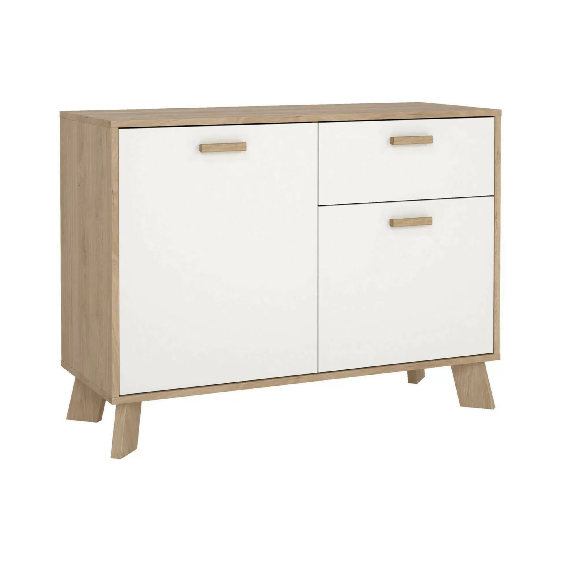 Dmora Credenze<Credenza Tulo, 39x99 h73 cm, Rovere e Bianco