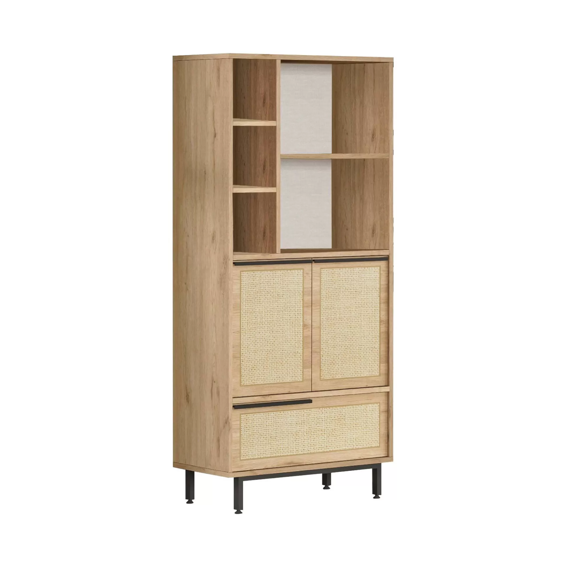 Dmora Credenze<Credenza Vinta, 75x36 h162 cm, Noce e Quercia