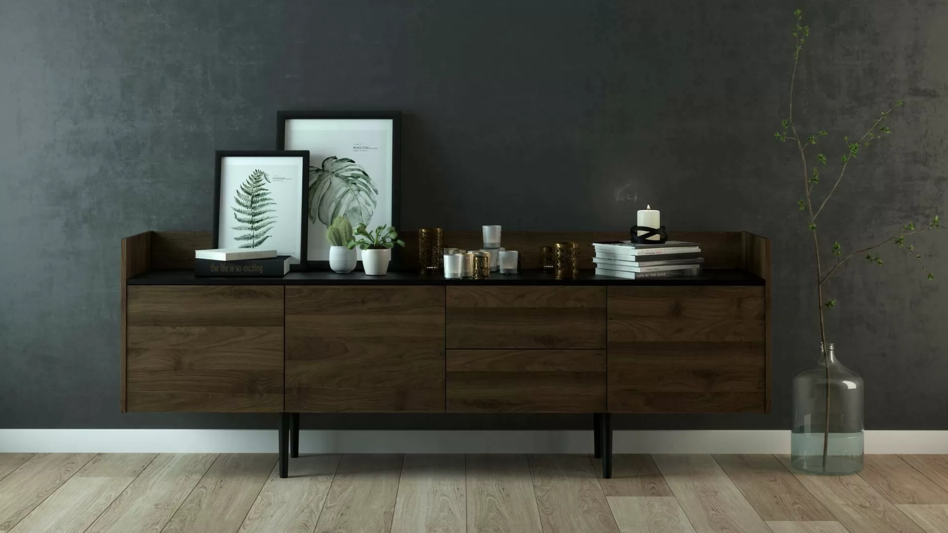 Dmora Credenze<Credenza Zungoli, 196x40 h73 cm,