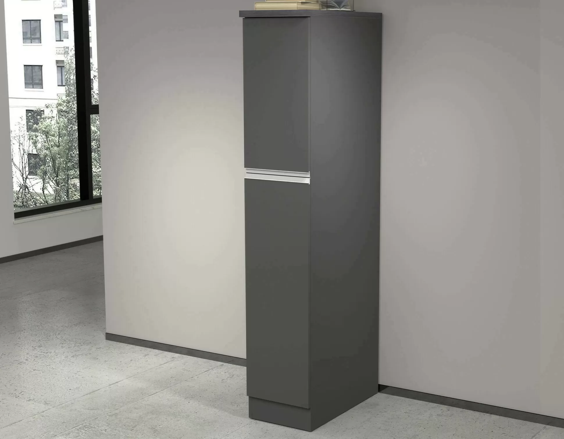 Dmora Mobili Dispensa<Dispensa da cucina Atrax, 30x60h165 cm, Antracite e Ardesia