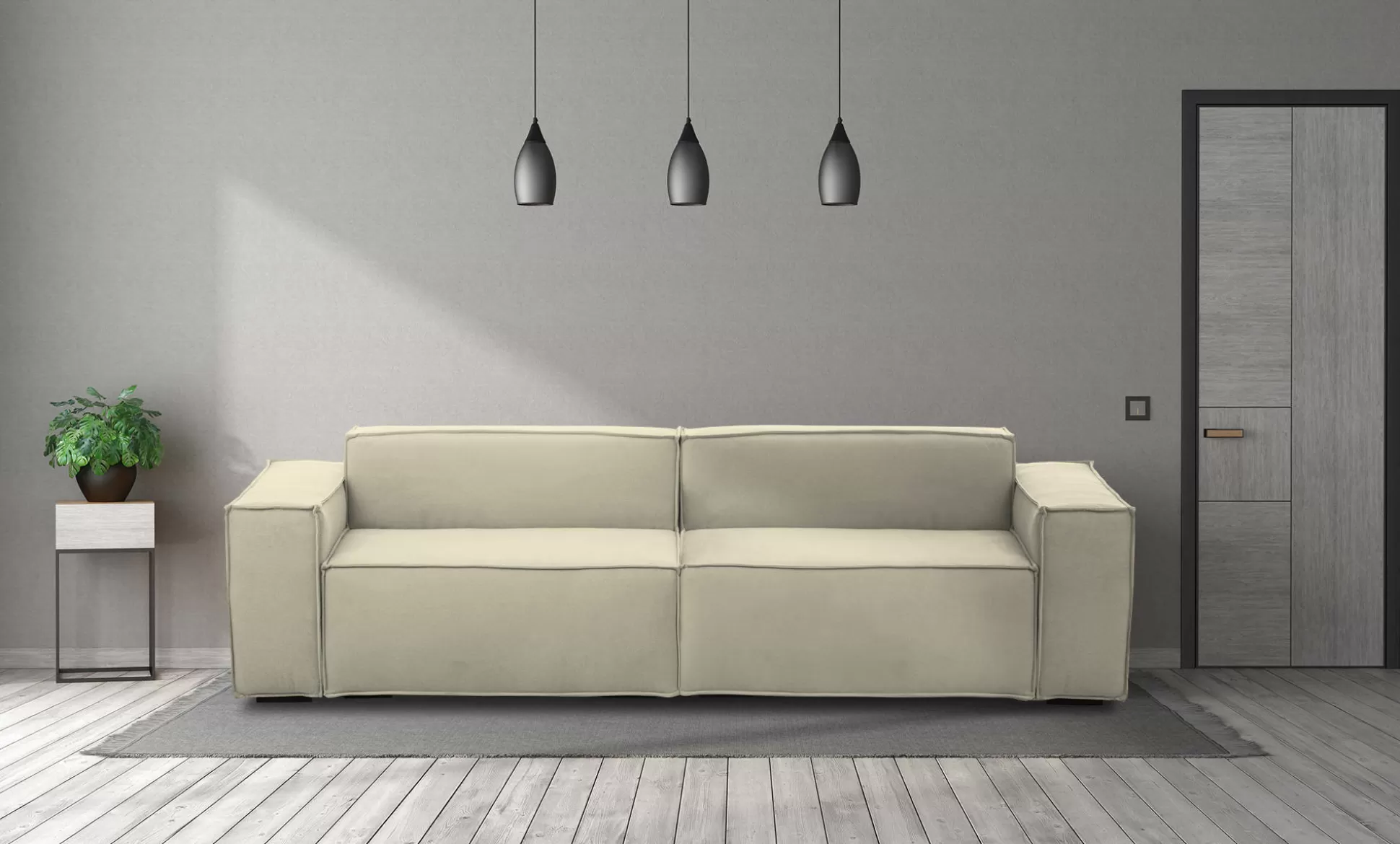 Dmora Divani Fissi 3 Posti<Divano fisso 3 posti Argo, Cm 260x95h70,