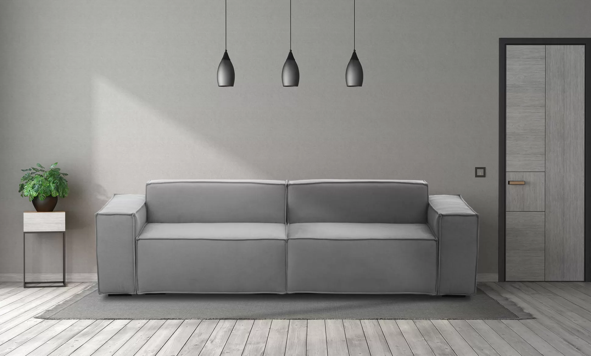 Dmora Divani Fissi 3 Posti<Divano fisso 3 posti Argo, Cm 260x95h70,