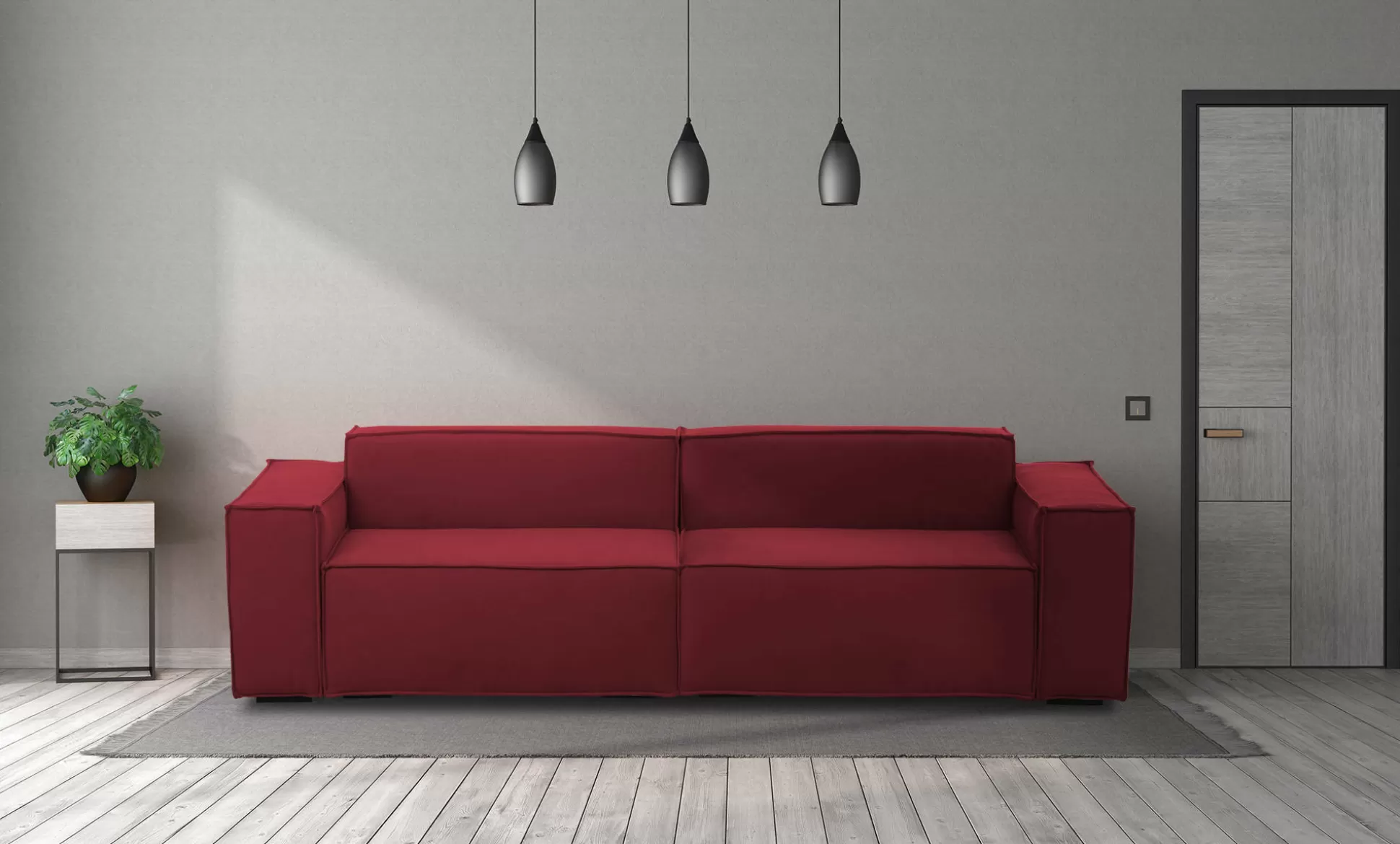 Dmora Divani Fissi 3 Posti<Divano fisso 3 posti Argo, Cm 260x95h70,