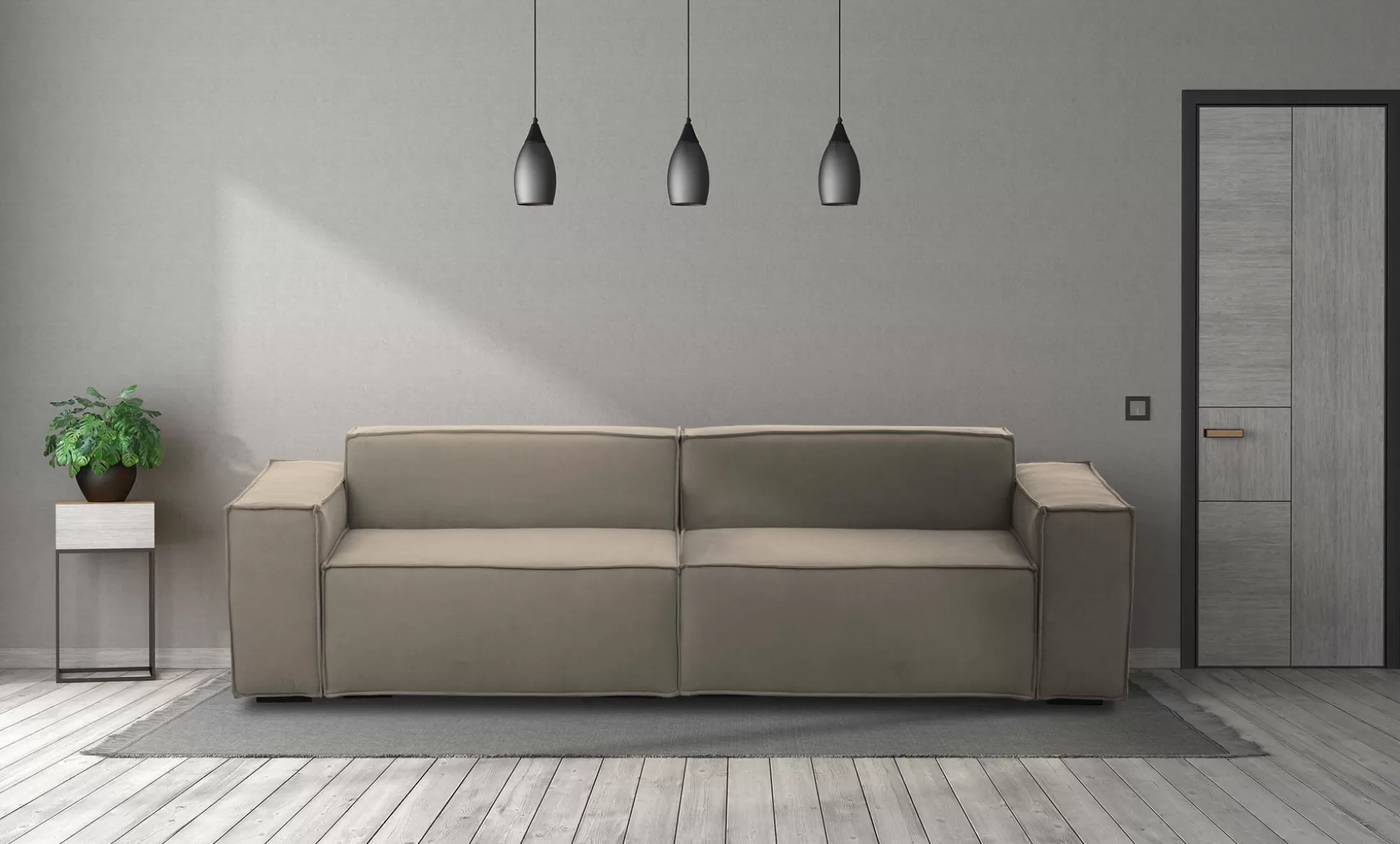 Dmora Divani Fissi 3 Posti<Divano fisso 3 posti Argo, Cm 260x95h70,