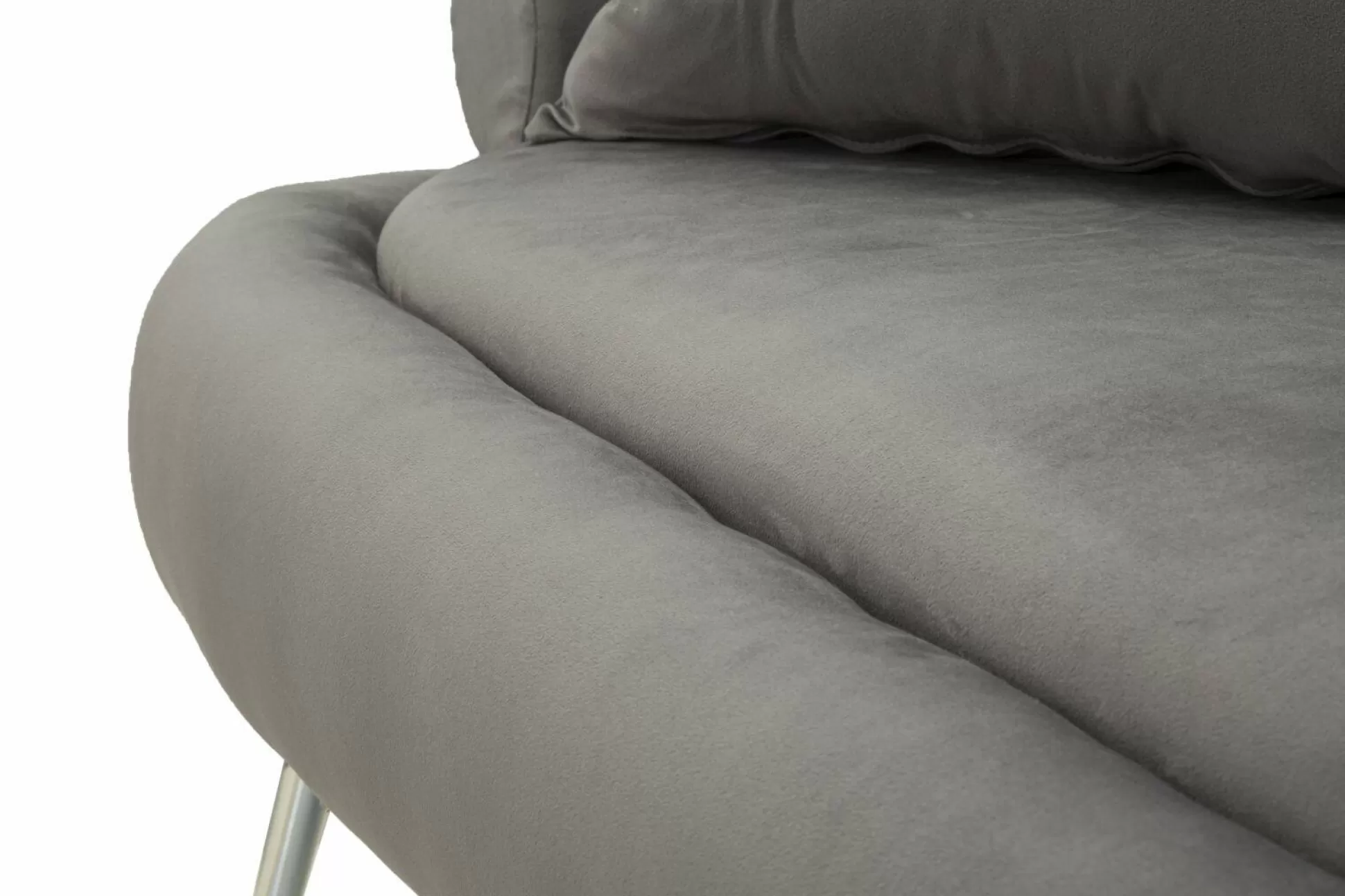Dmora Divani Fissi 2 Posti<Divano fisso 2 posti Casier, 133x68 h69 cm, Grigio e Argento