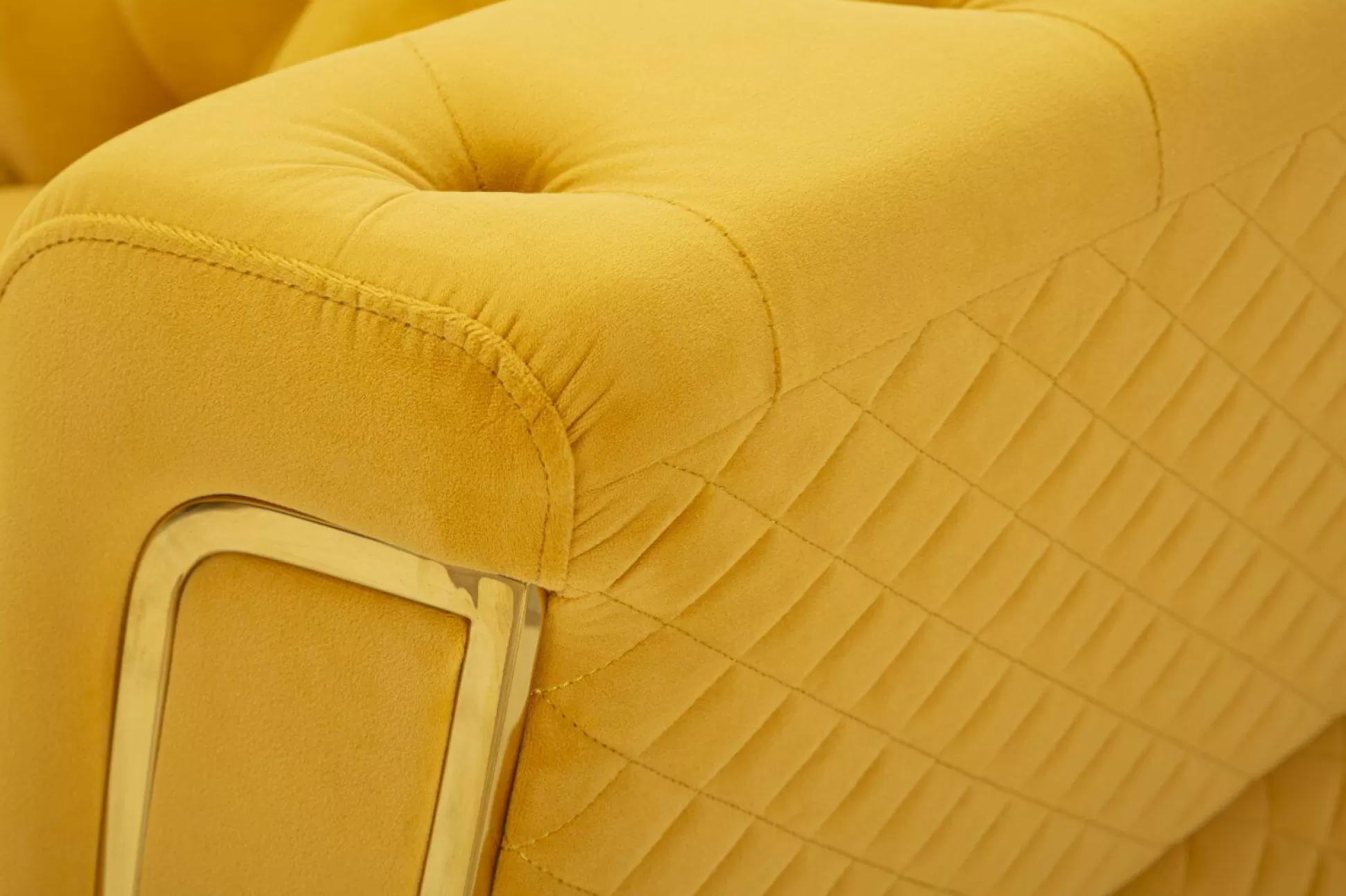 Dmora Divani Fissi 2 Posti<Divano fisso 2 posti Casio, 162x83 h76 cm, Ocra e Oro