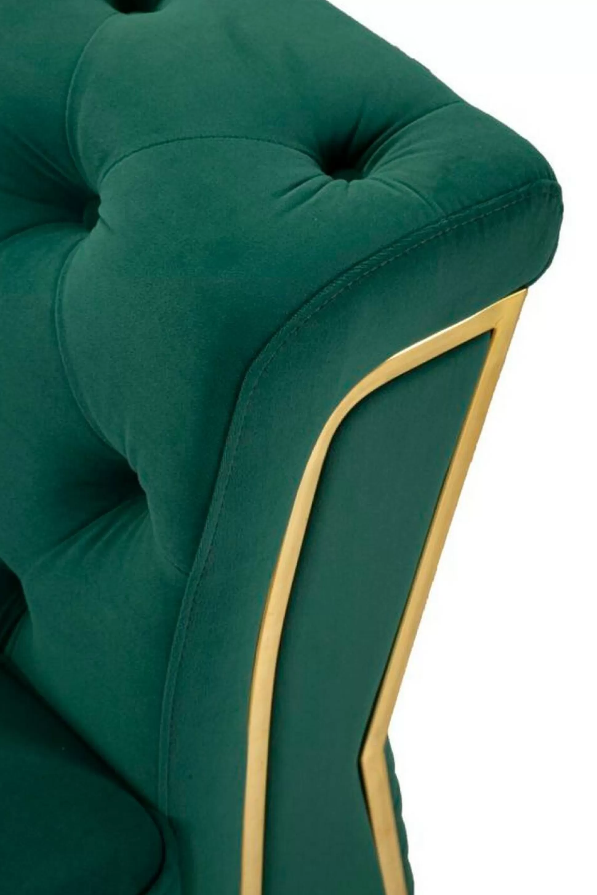 Dmora Divani Fissi 2 Posti<Divano fisso 2 posti Casio, 162x83 h76 cm, Verde e Oro