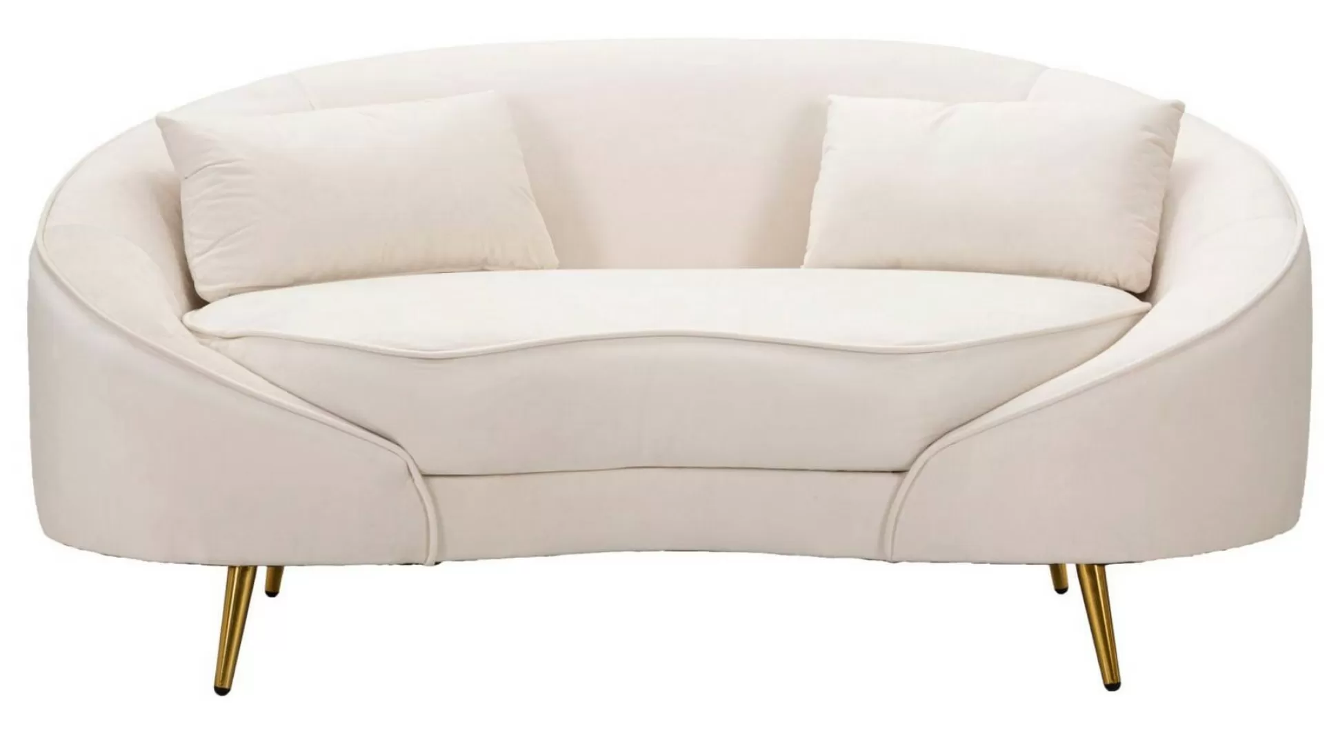 Dmora Divani Fissi 2 Posti<Divano fisso 2 posti Gupta, 148x84 h68 cm, Crema e Oro