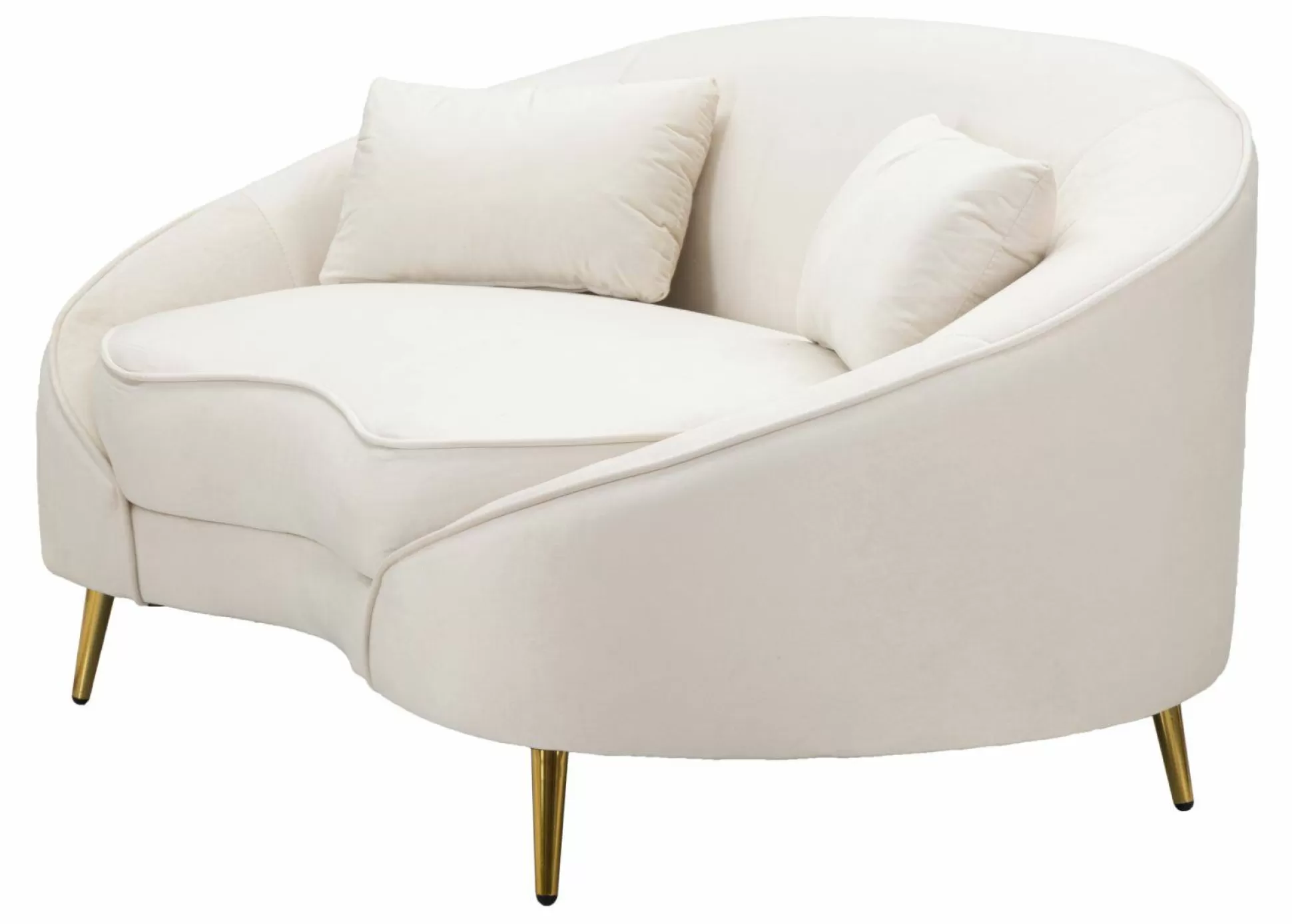 Dmora Divani Fissi 2 Posti<Divano fisso 2 posti Gupta, 148x84 h68 cm, Crema e Oro