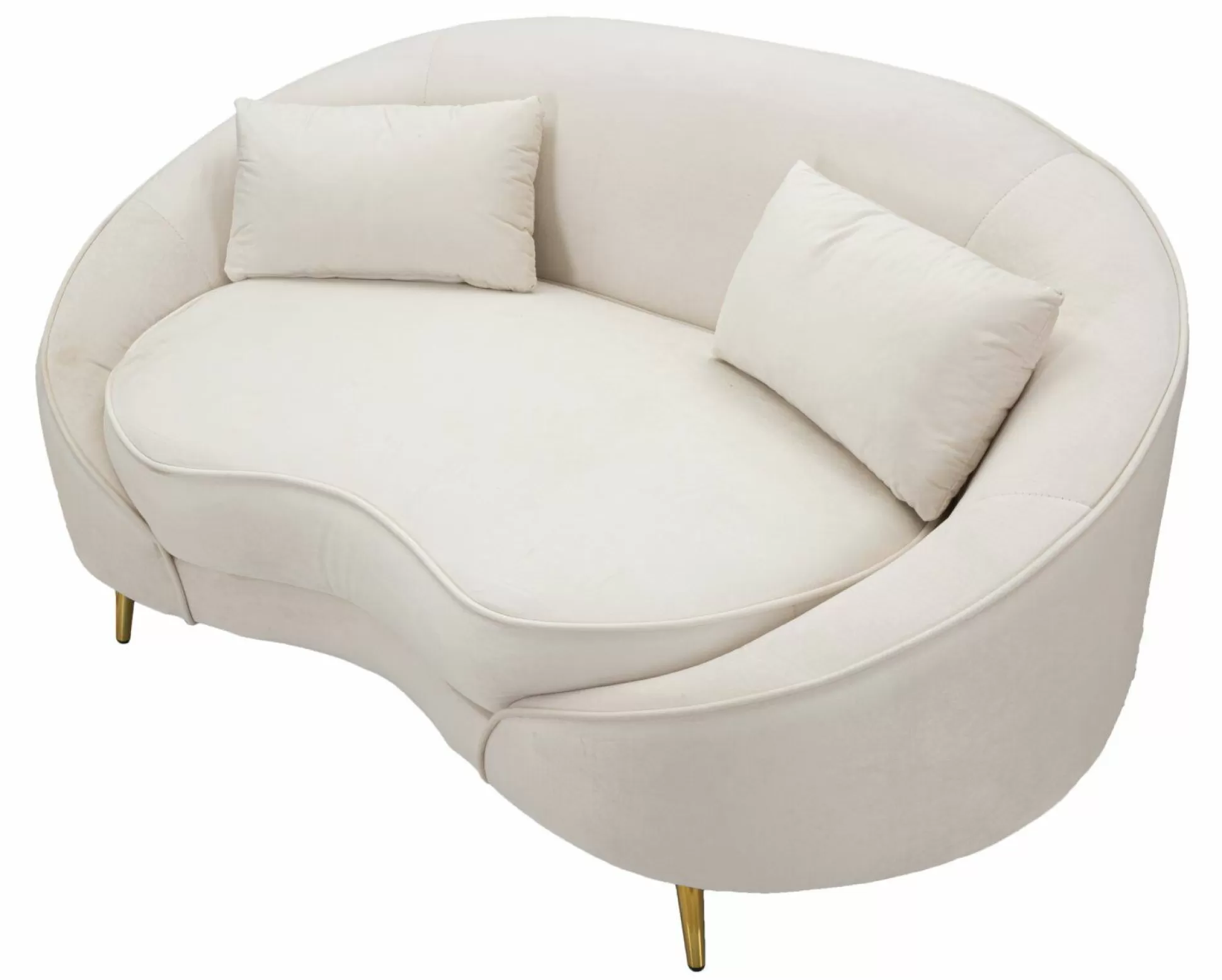 Dmora Divani Fissi 2 Posti<Divano fisso 2 posti Gupta, 148x84 h68 cm, Crema e Oro