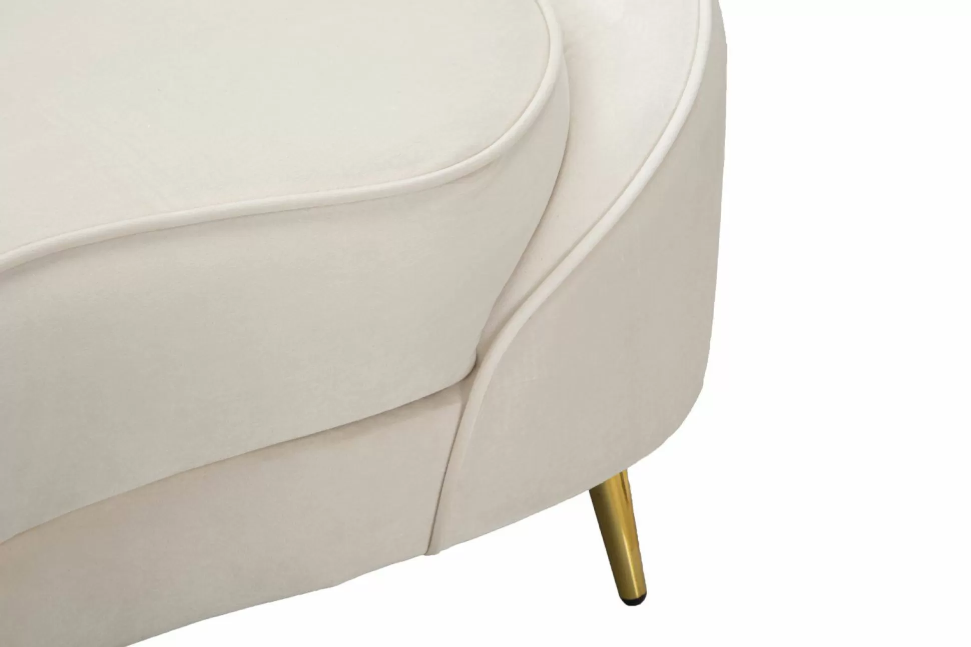 Dmora Divani Fissi 2 Posti<Divano fisso 2 posti Gupta, 148x84 h68 cm, Crema e Oro