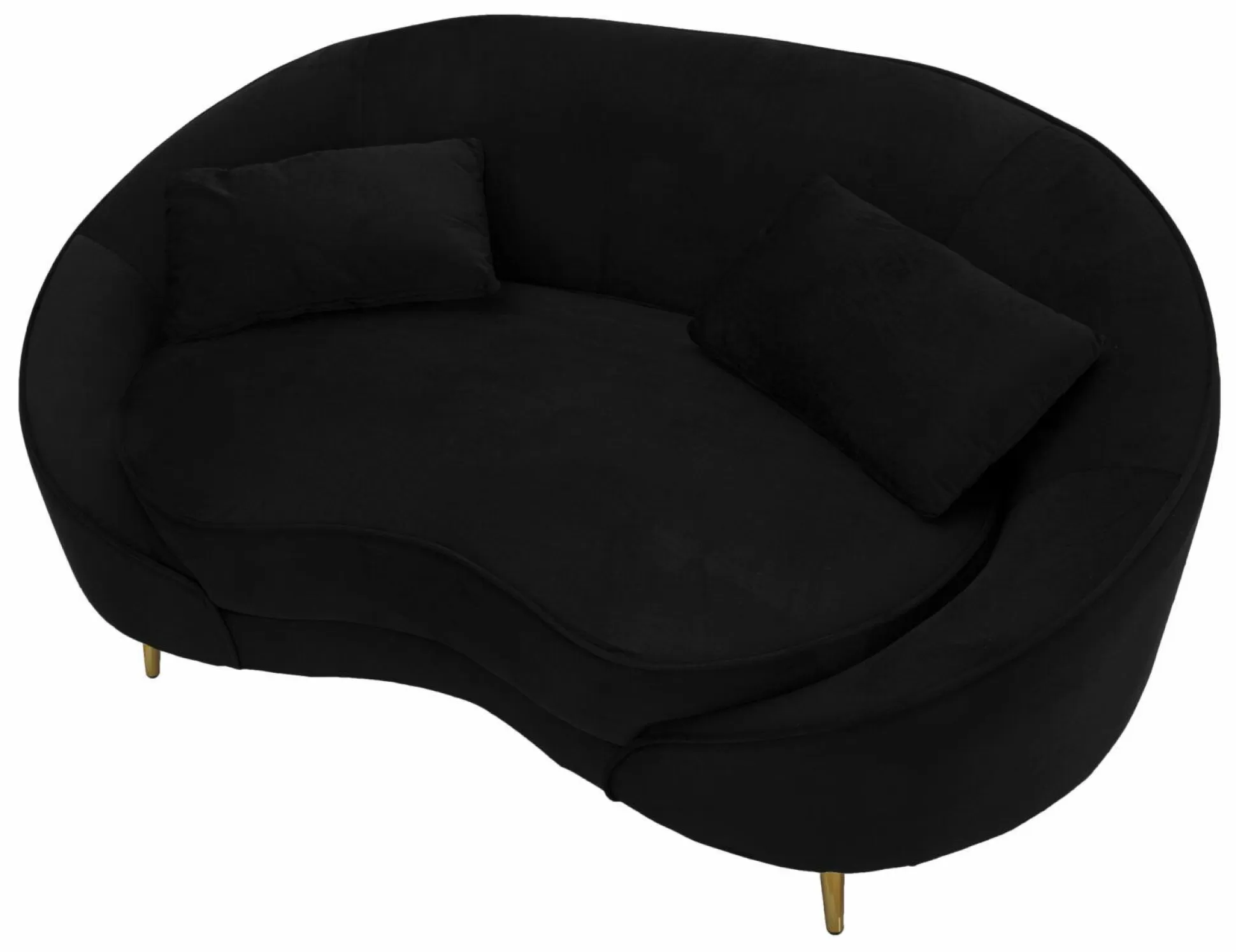 Dmora Divani Fissi 2 Posti<Divano fisso 2 posti Gupta, 148x84 h68 cm, Nero e Oro