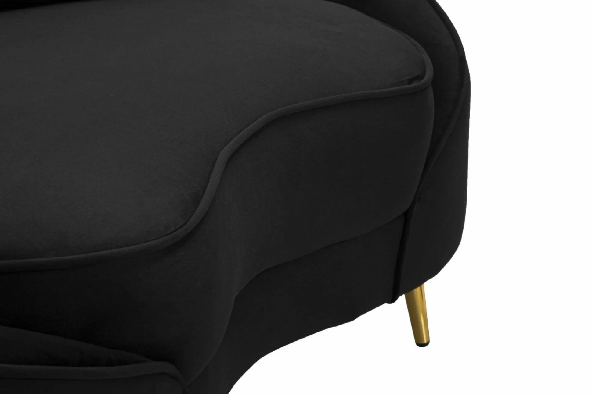 Dmora Divani Fissi 2 Posti<Divano fisso 2 posti Gupta, 148x84 h68 cm, Nero e Oro