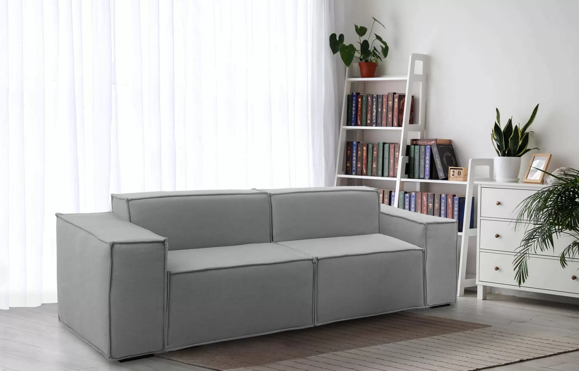 Dmora Divani Fissi 2 Posti<Divano fisso 2 posti Lepidolite, Cm 220x95h70,
