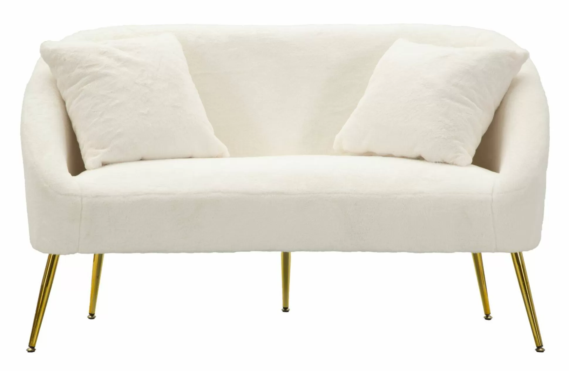 Dmora Divani Fissi 2 Posti<Divano fisso 2 posti Pittari, 137x69 h79 cm, Bianco e Oro