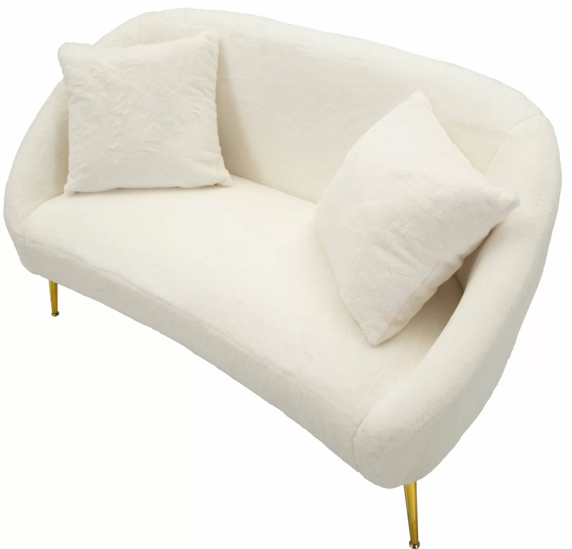 Dmora Divani Fissi 2 Posti<Divano fisso 2 posti Pittari, 137x69 h79 cm, Bianco e Oro