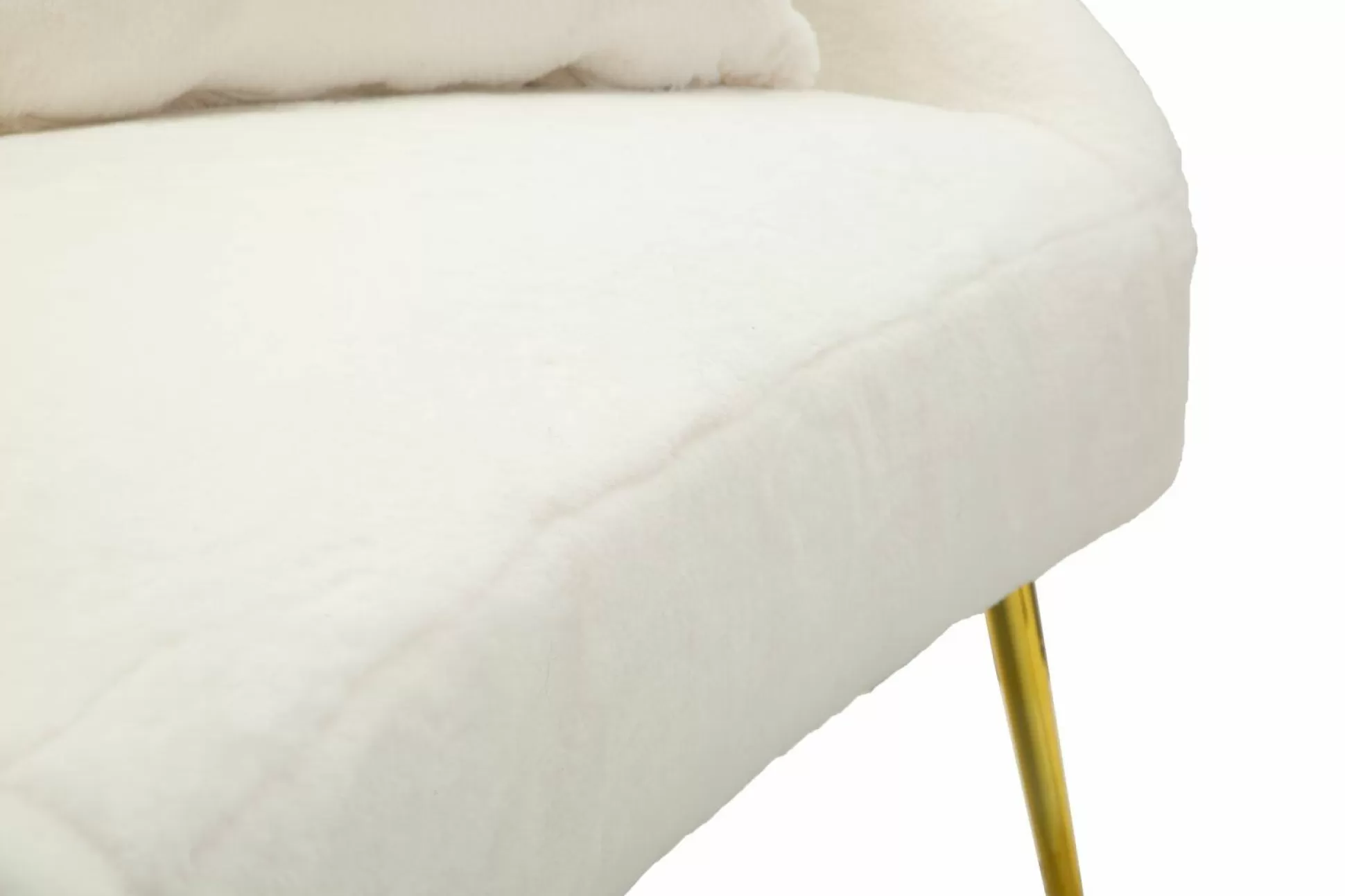 Dmora Divani Fissi 2 Posti<Divano fisso 2 posti Pittari, 137x69 h79 cm, Bianco e Oro