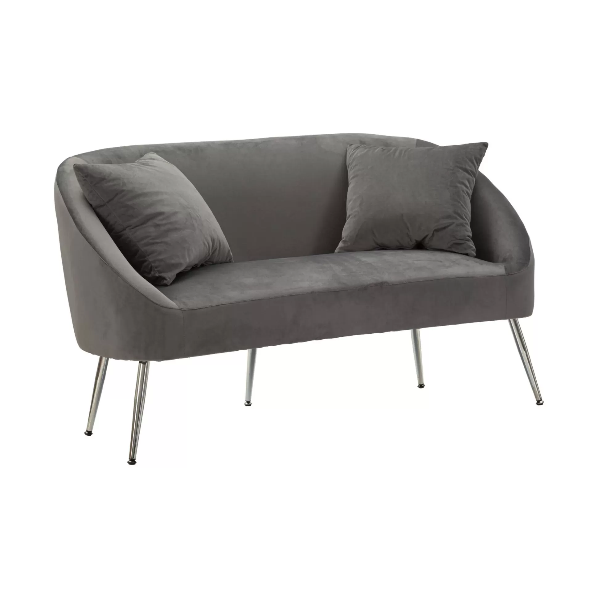 Dmora Divani Fissi 2 Posti<Divano fisso 2 posti Pittari, 137x69 h79 cm, Grigio e Argento