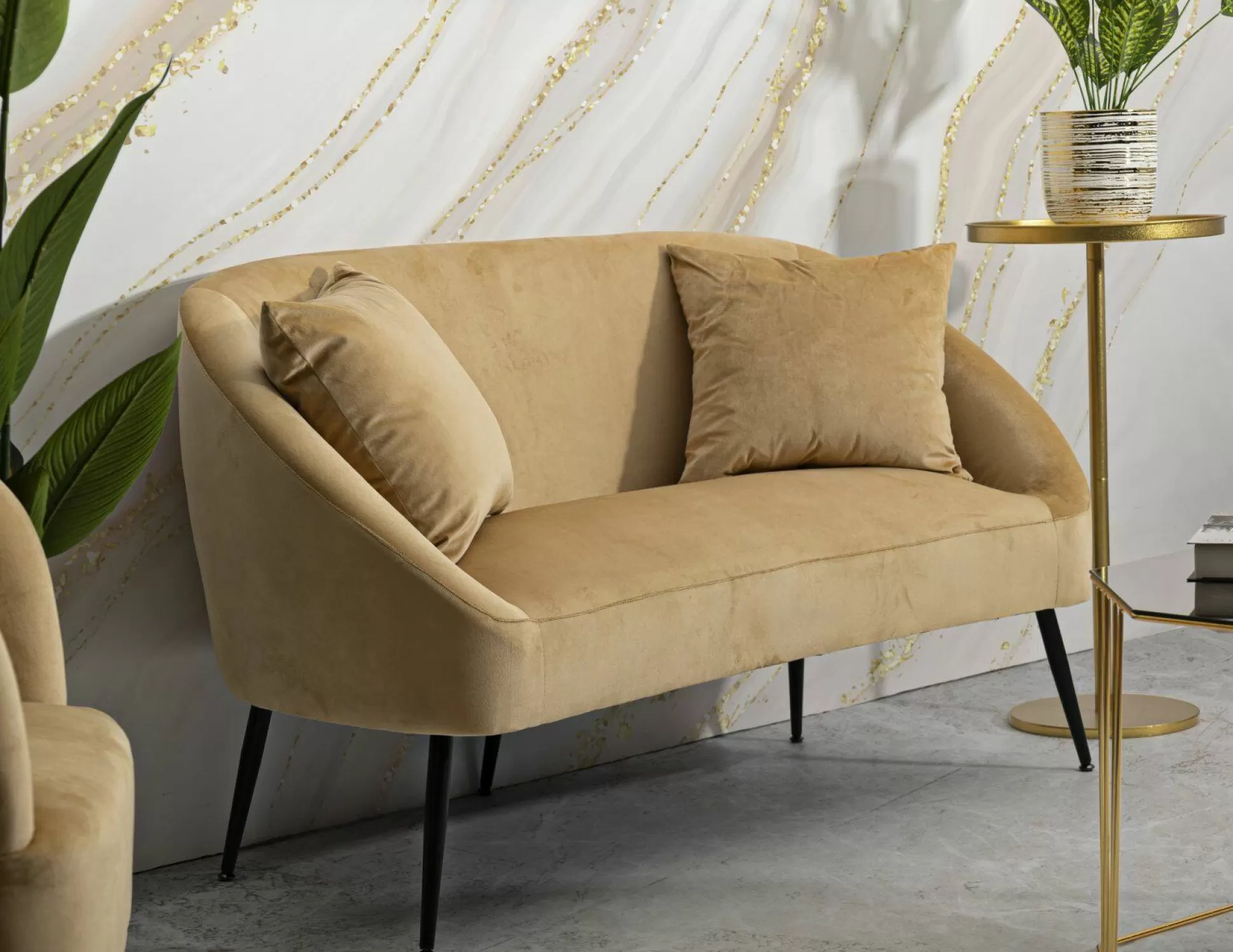 Dmora Divani Fissi 2 Posti<Divano fisso 2 posti Pittari, 137x69 h79 cm, Marrone e Nero