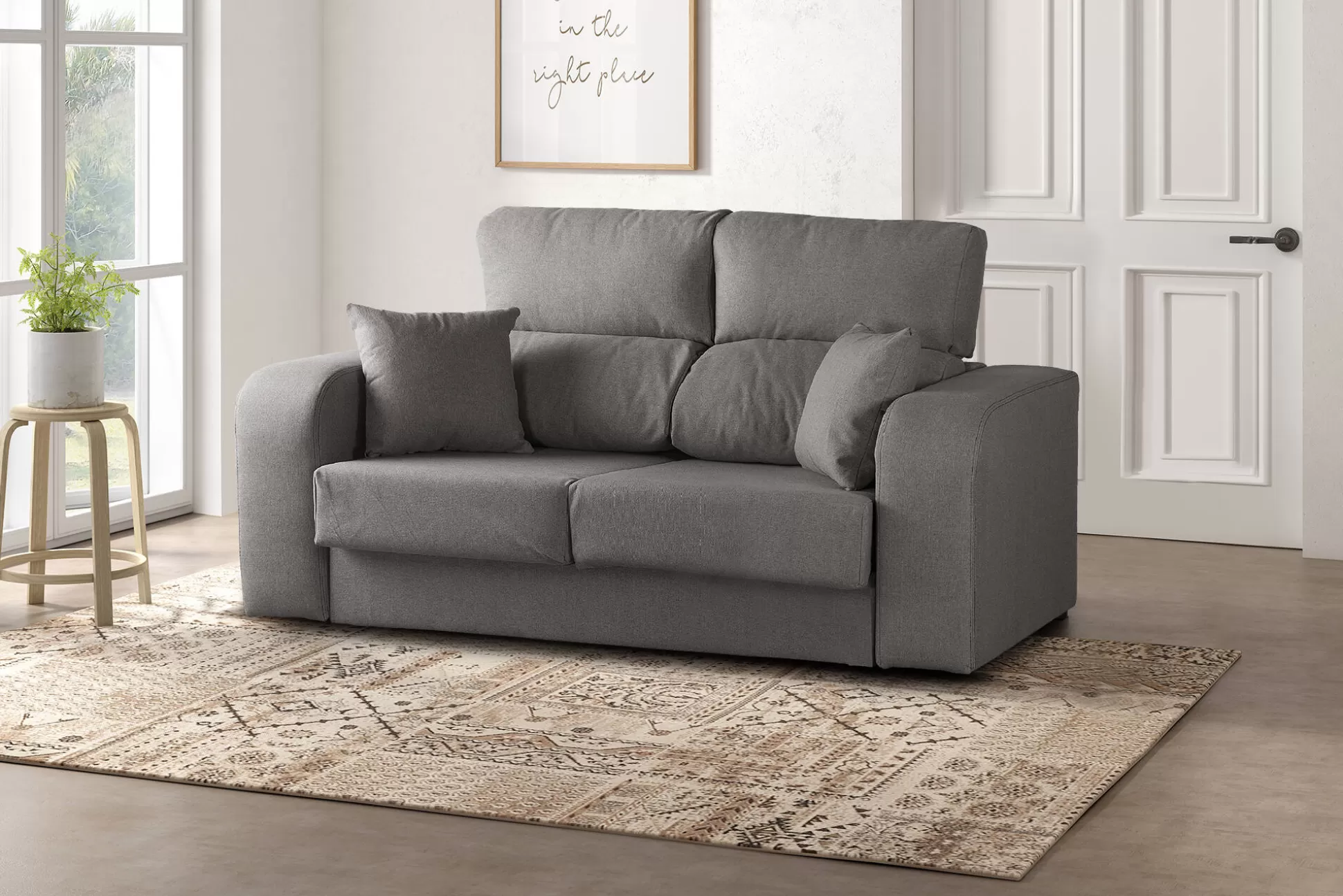 Dmora Divani Fissi 3 Posti<Divano fisso 3 posti Quarzo, 190x80h95 cm,
