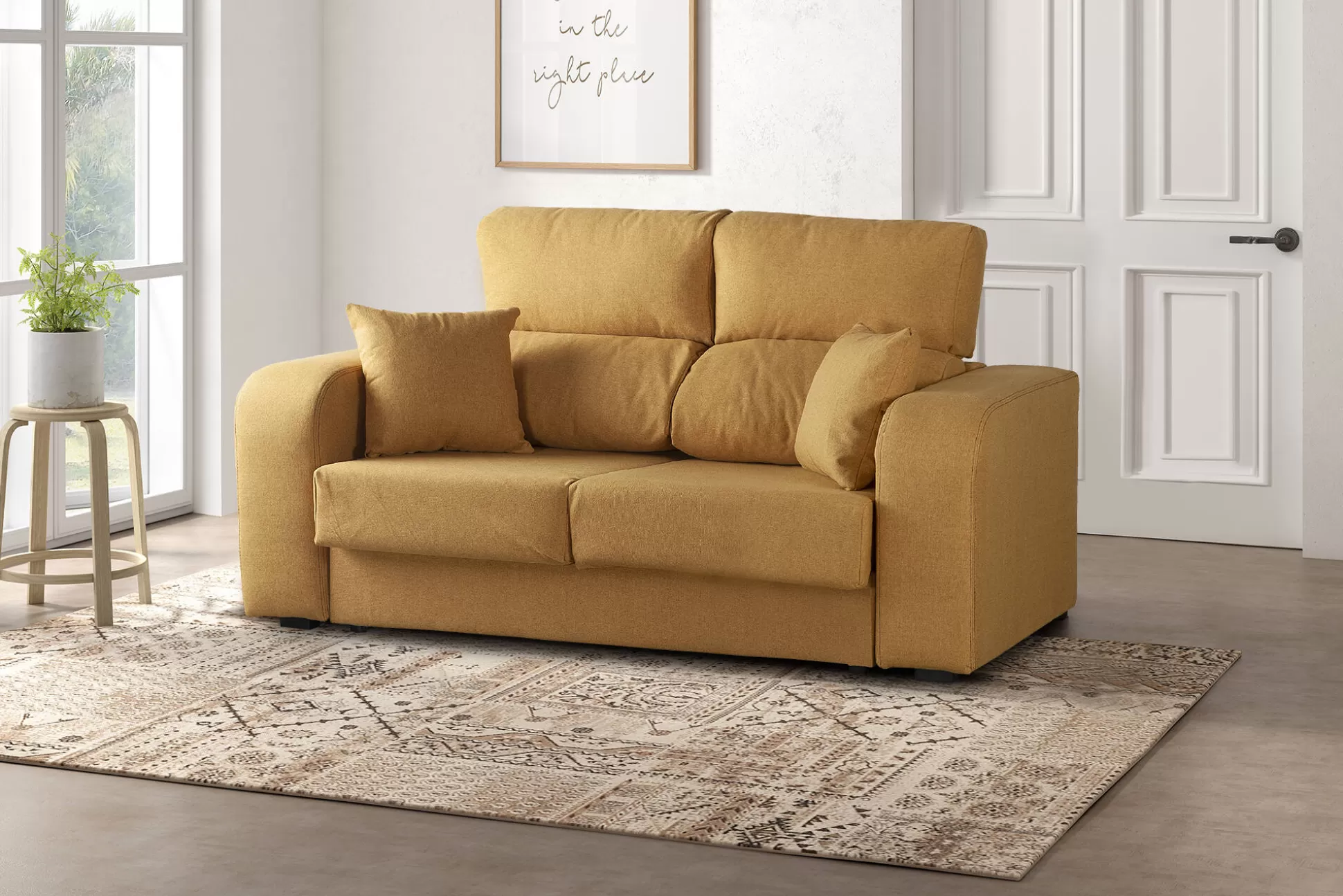 Dmora Divani Fissi 3 Posti<Divano fisso 3 posti Quarzo, 190x80h95 cm,