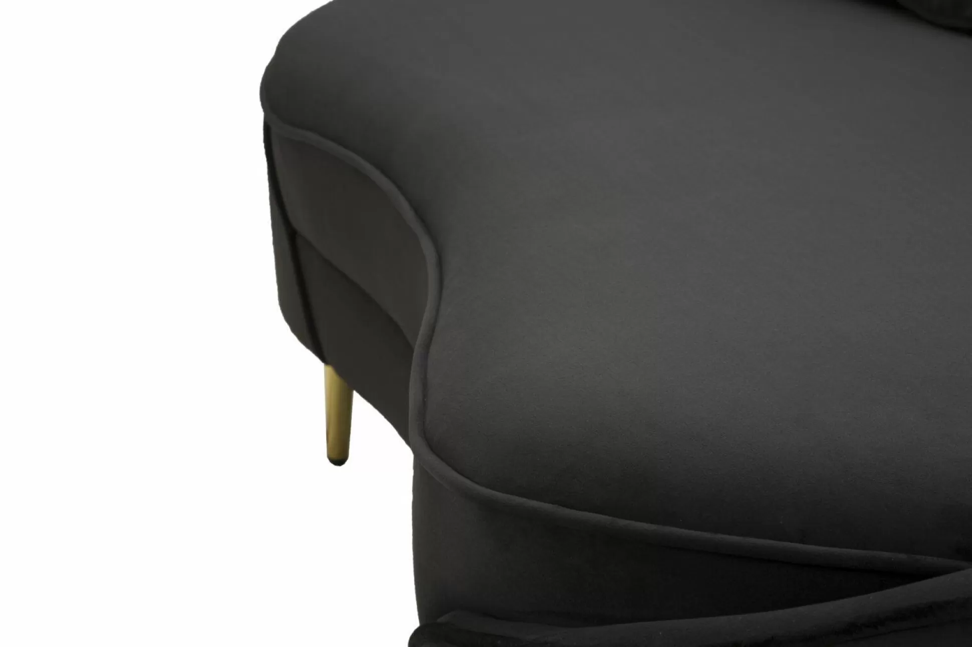 Dmora Divani Fissi 3 Posti<Divano fisso 3 posti Verte, 185x84 h68 cm, Nero e Oro