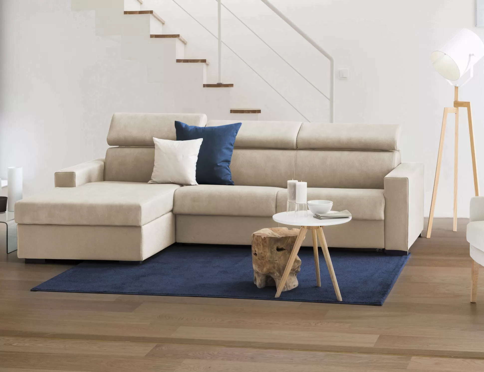 Dmora Divani Fissi Con Penisola<Divano fisso con penisola Akela, Cm 280x95h85,