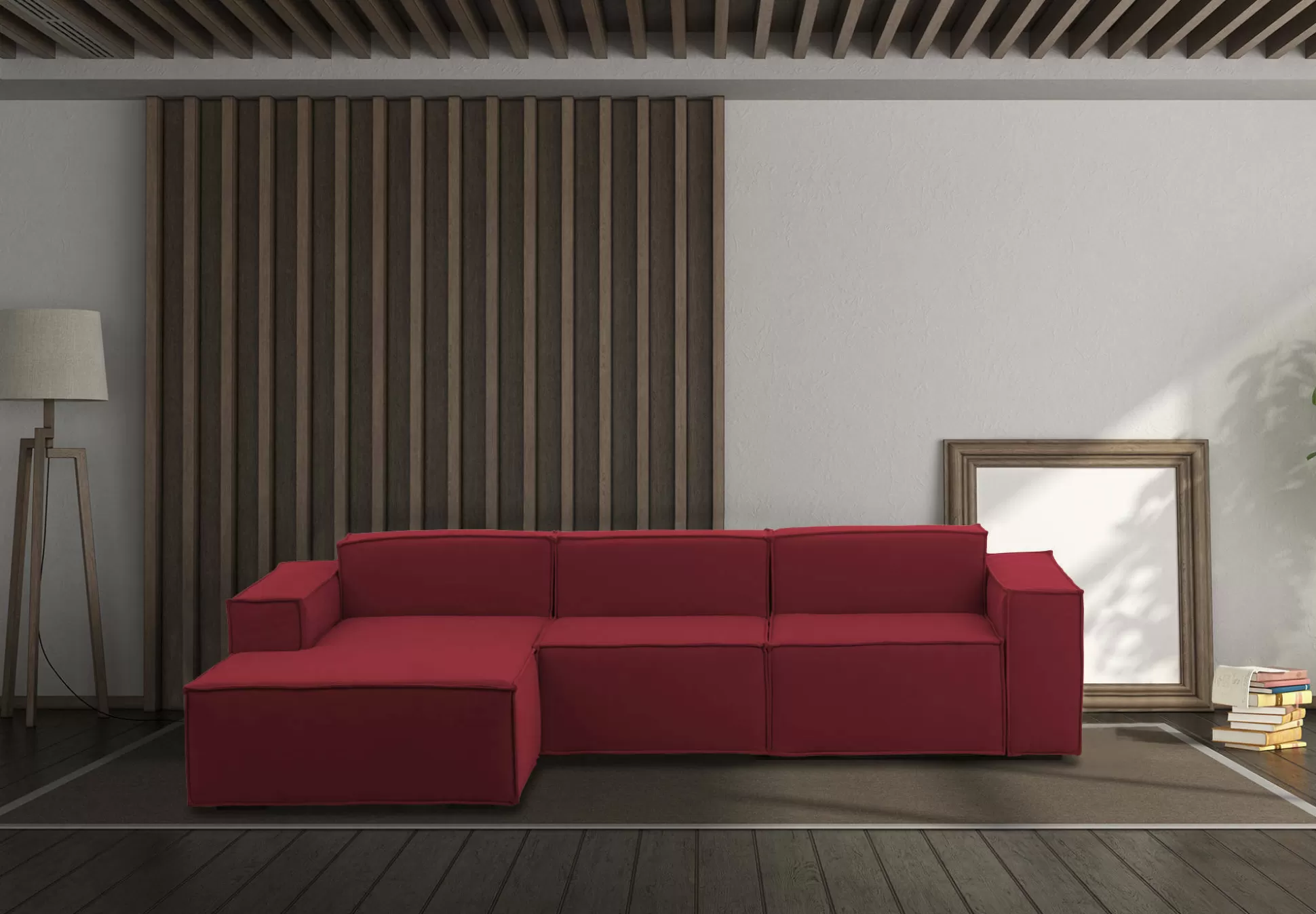 Dmora Divani Fissi Con Penisola<Divano fisso con penisola Alganibra, Cm 300x170h70,