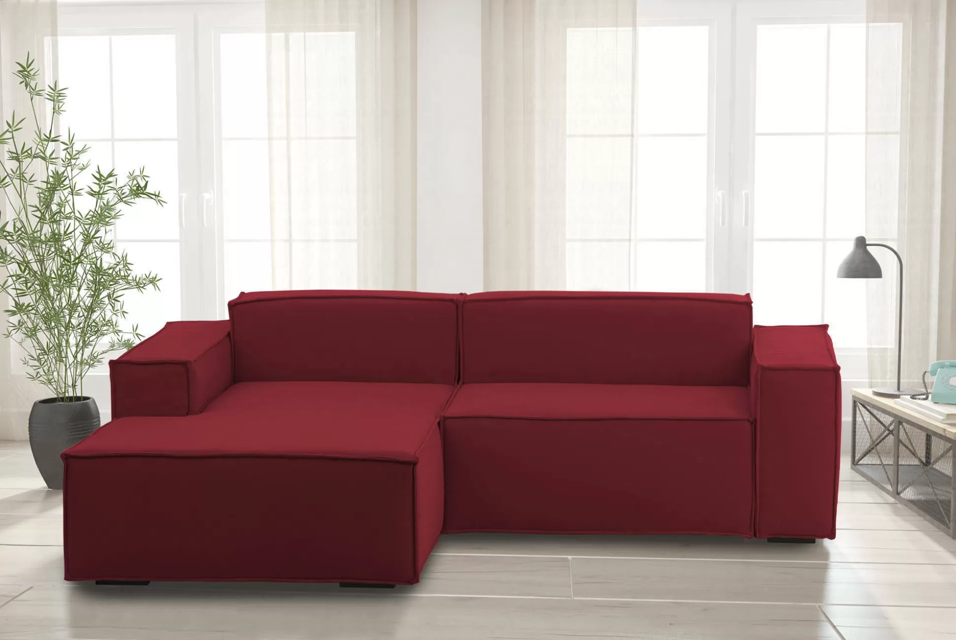 Dmora Divani Fissi Con Penisola<Divano fisso con penisola Alhoa, Cm 220x170h70,