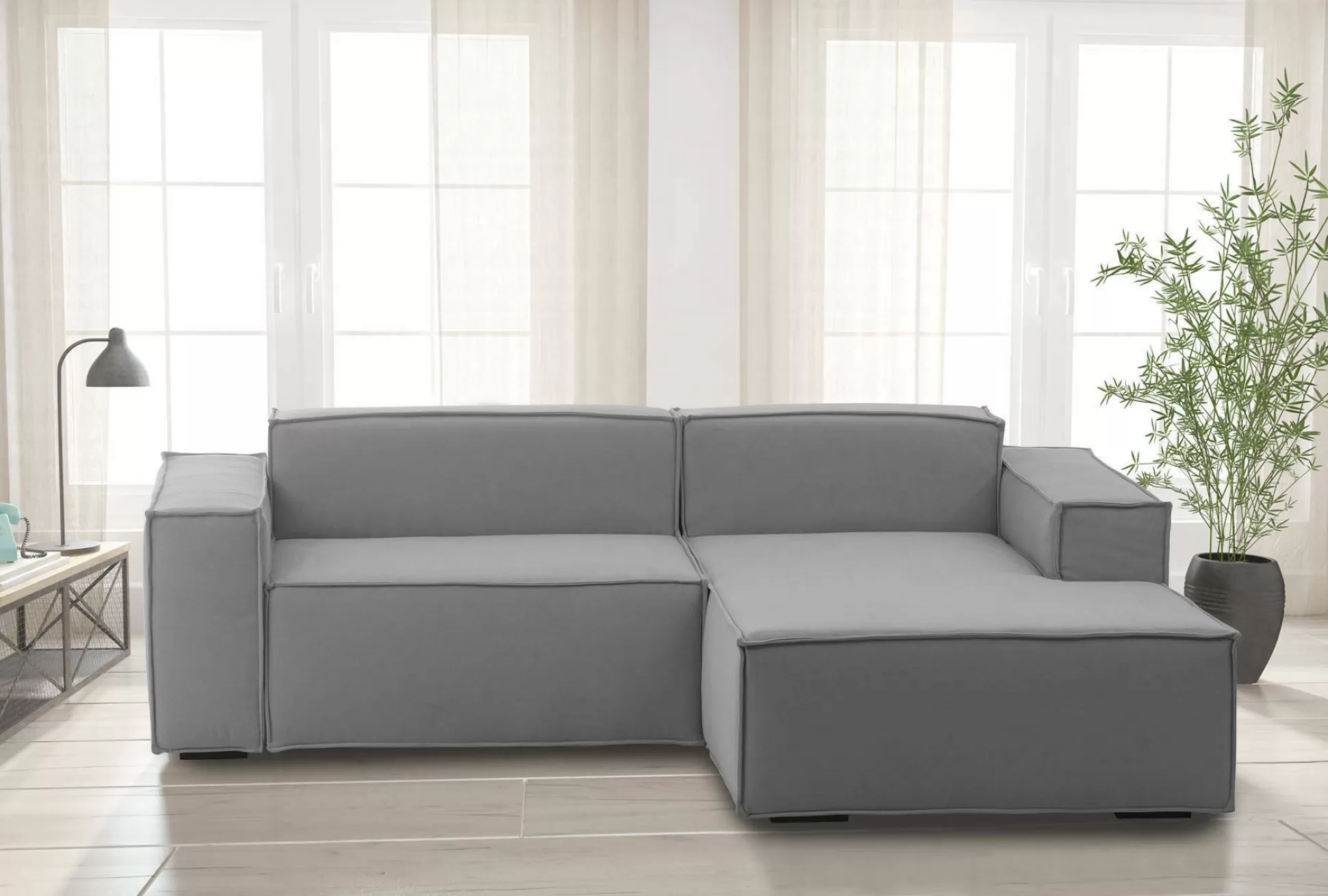 Dmora Divani Fissi Con Penisola<Divano fisso con penisola Ameli, Cm 240x170h70,